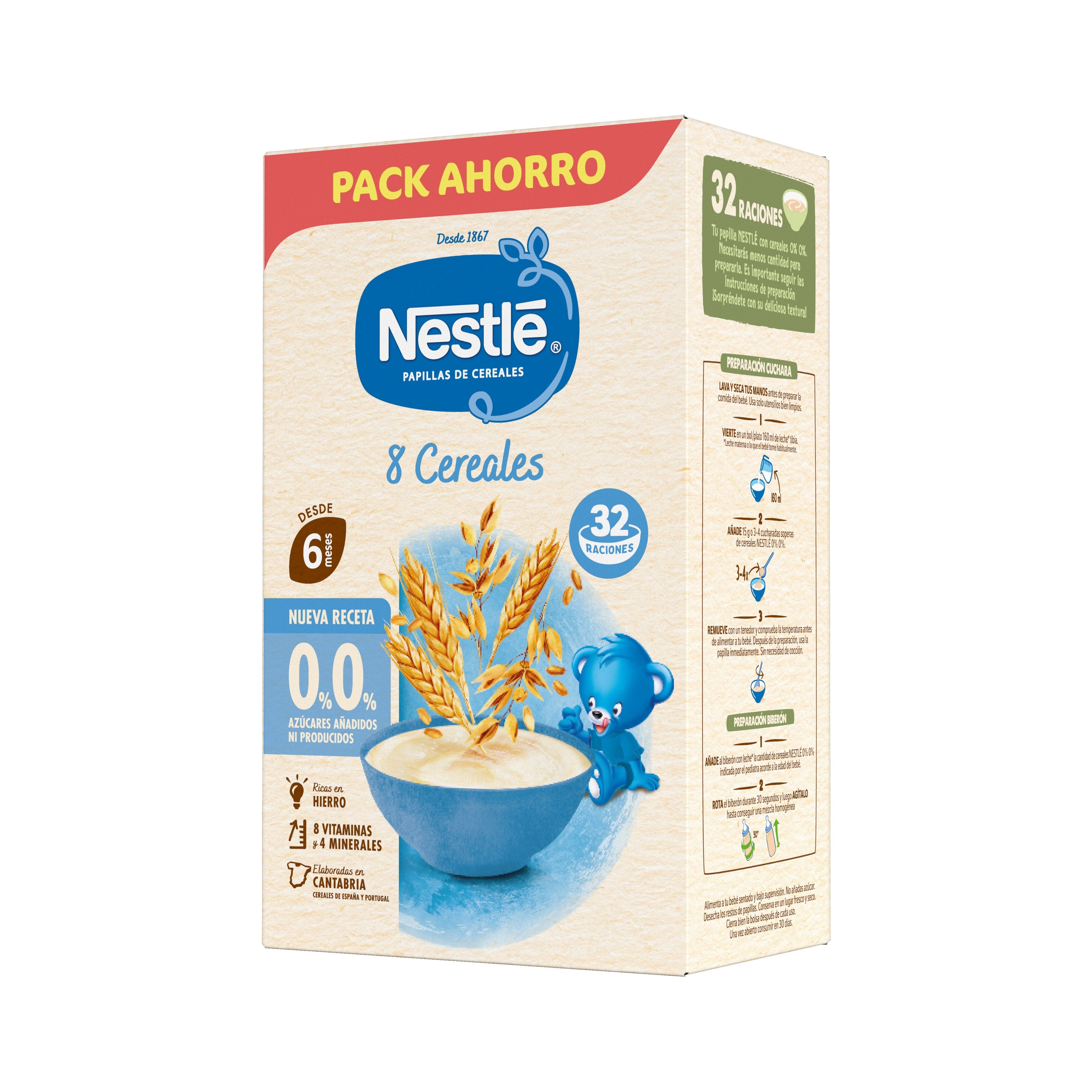 Preparado papilla 8 cereales Nestle 480g