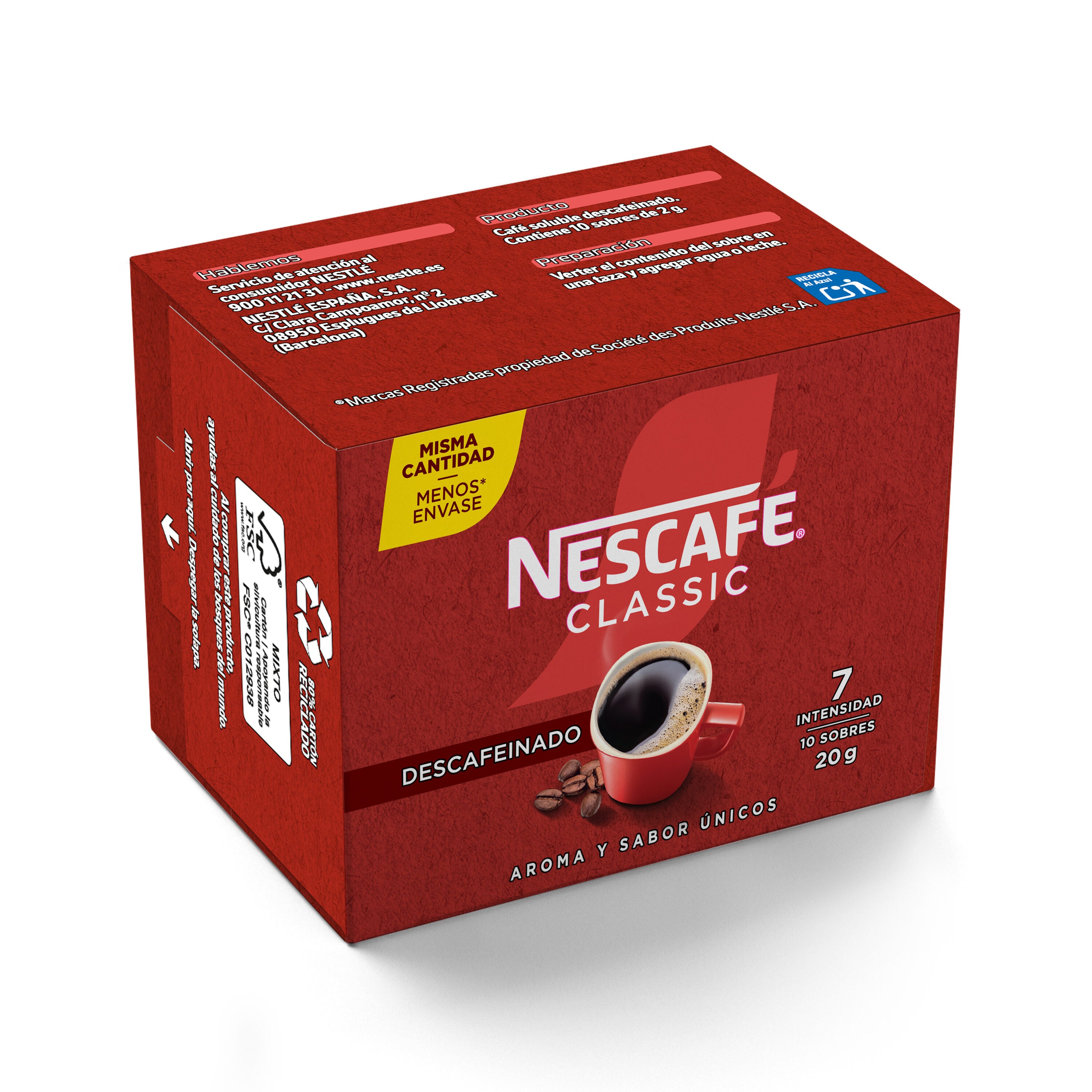 Café soluble descafeinado sobres Nescafe p10