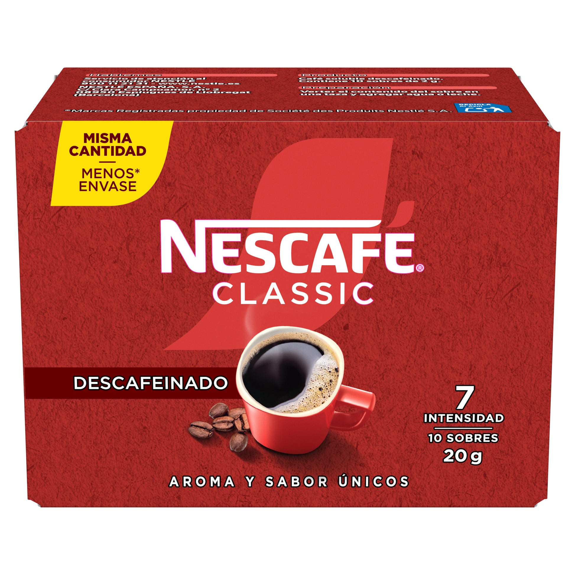 Café soluble descafeinado sobres Nescafe p10