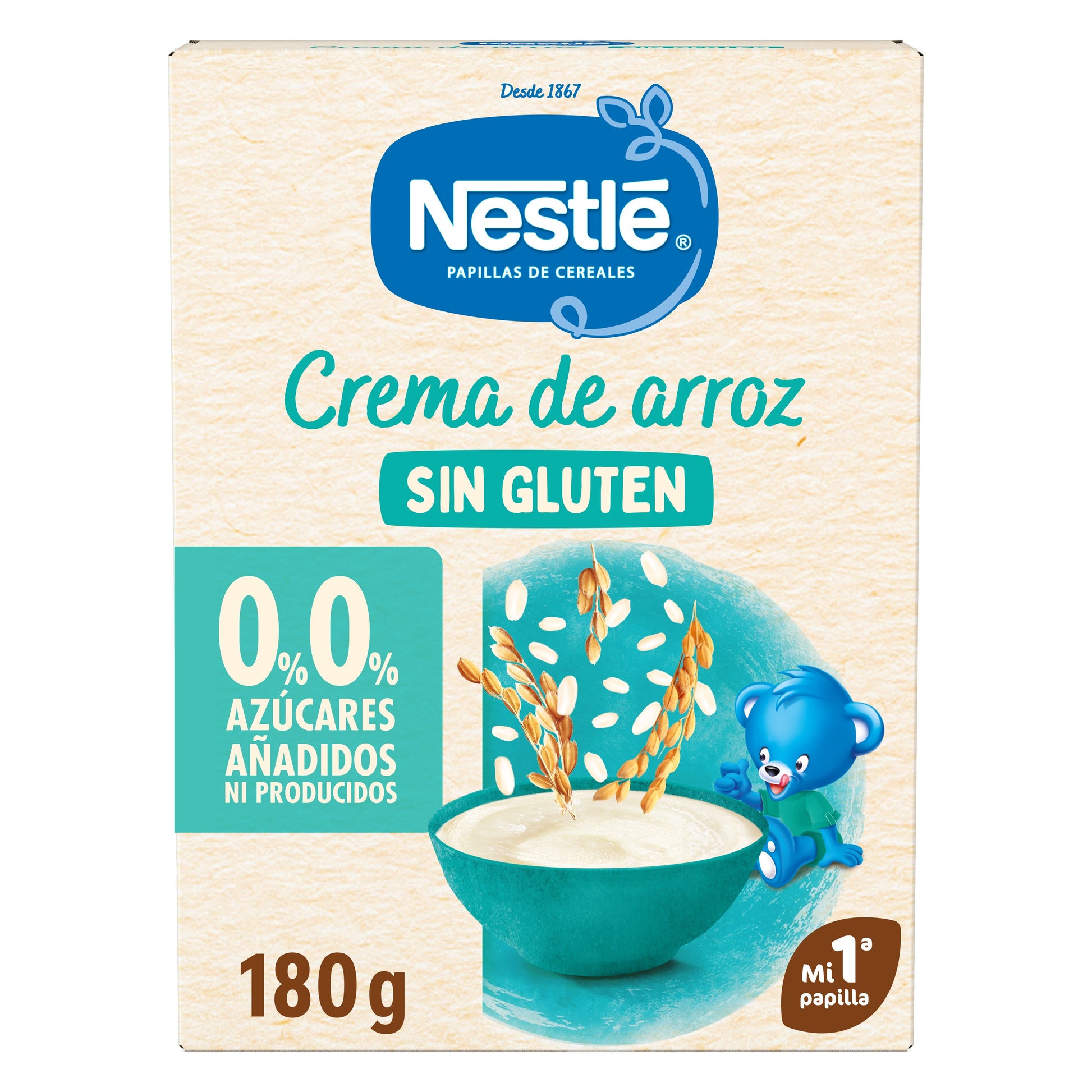 Papilla s/gluten maiz y arroz Nestle 180g