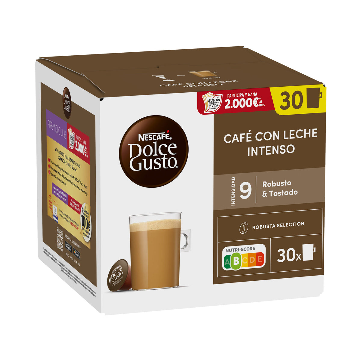 Café capsula intenso c/leche Dolce gusto p30