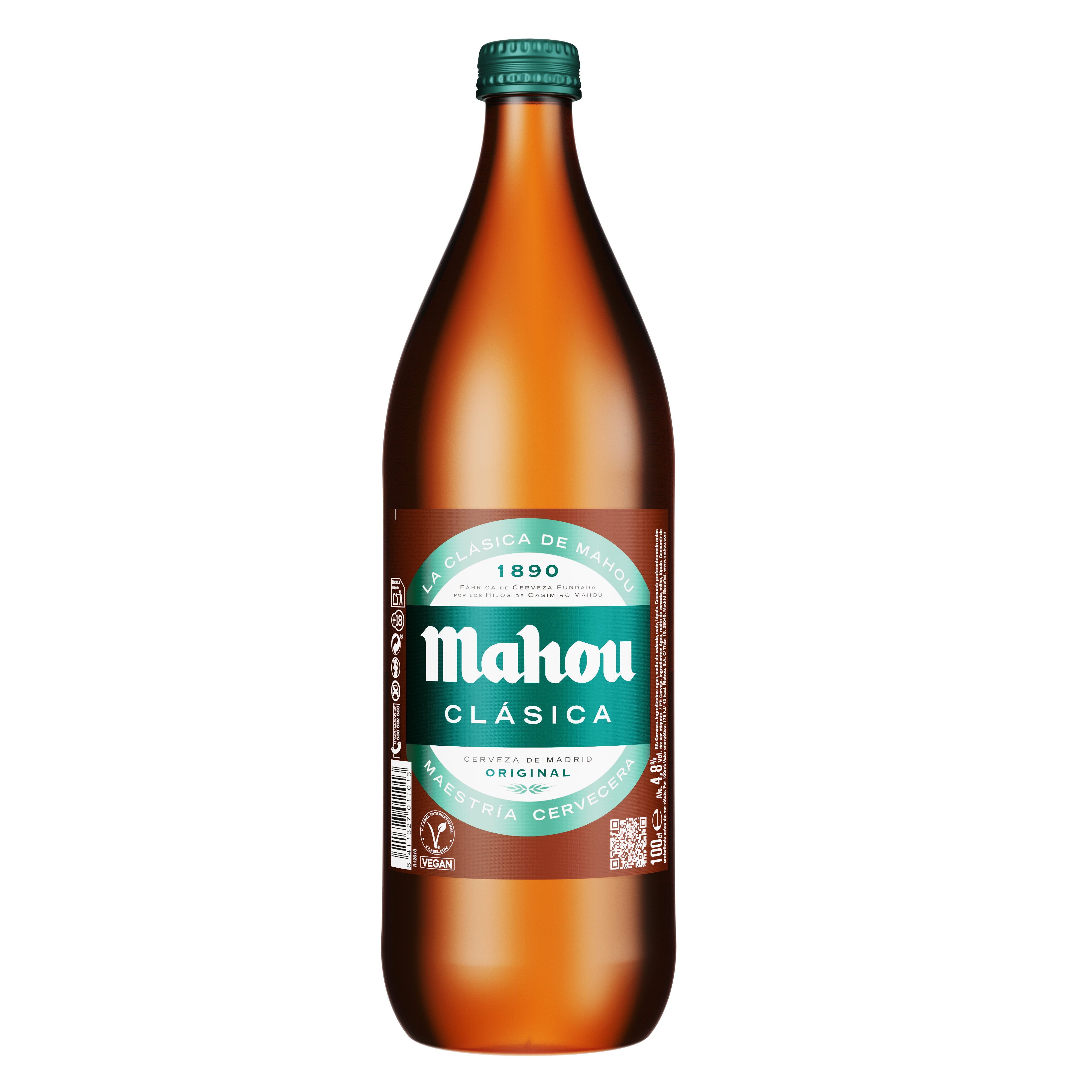 Cerveza clásica cristal Mahou 1l
