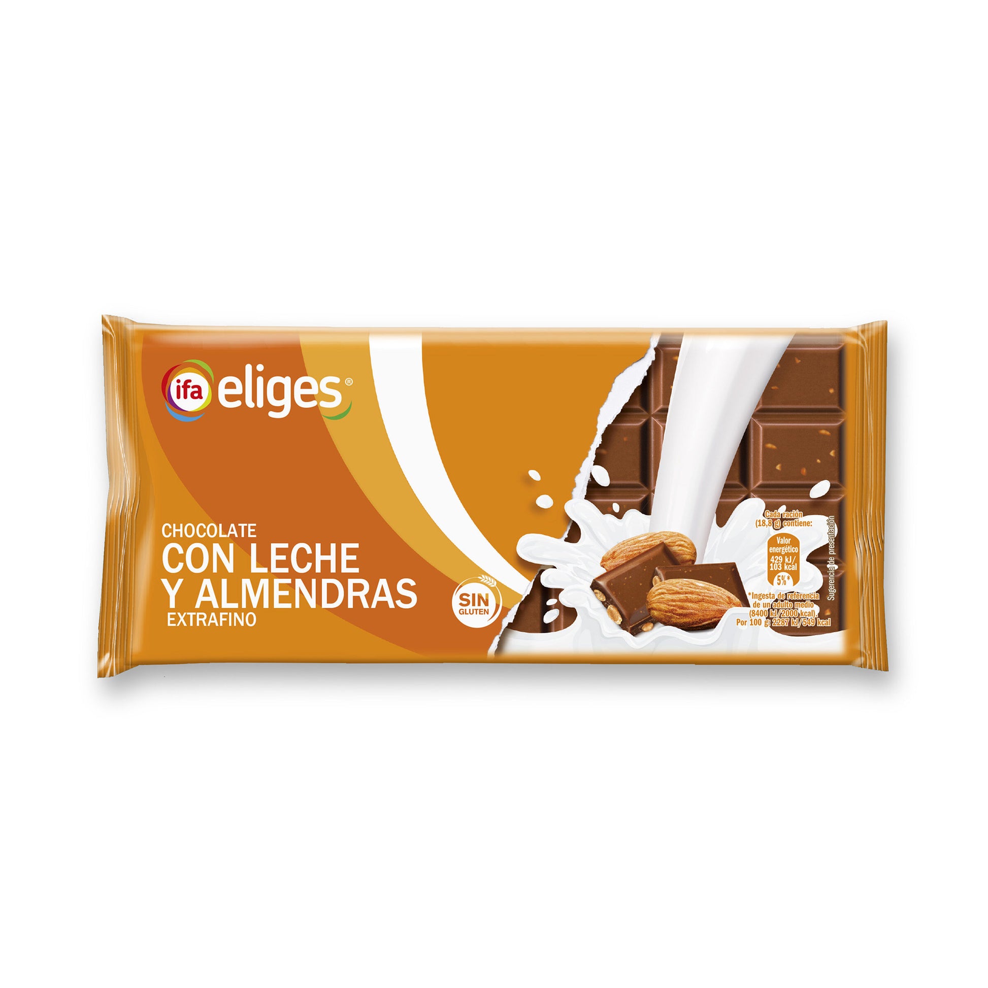 Chocolate leche almendra Ifa eliges 150g