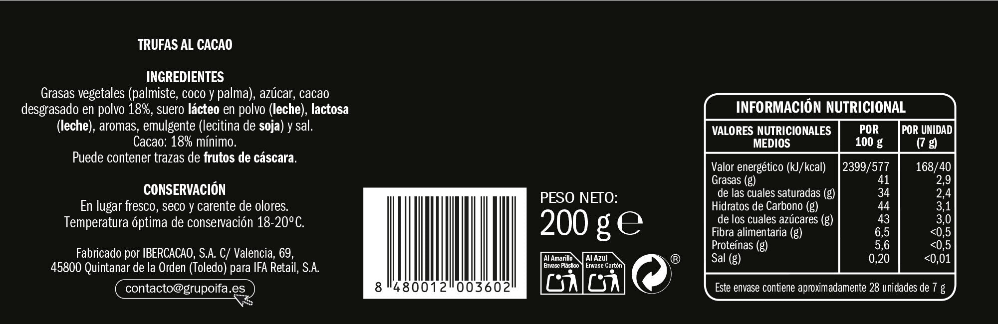 Trufa natural Ifa eliges 200g