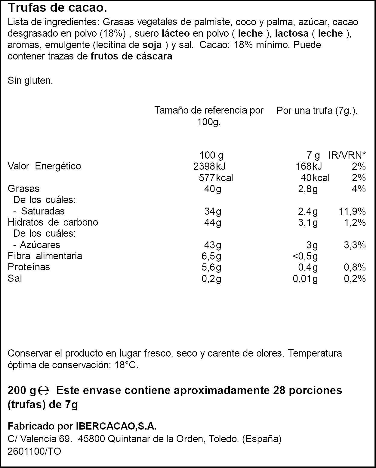 Trufa natural Ifa eliges 200g