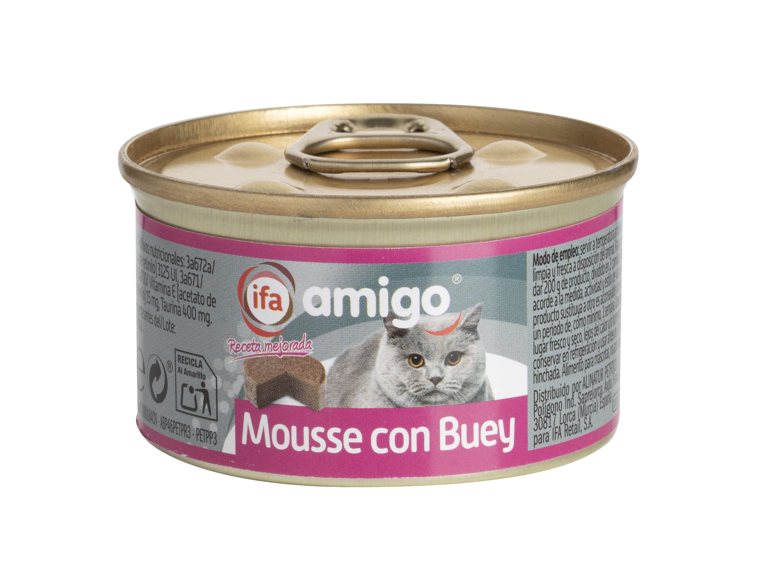 Comida húmeda gato buey latita Ifa amigo 85g