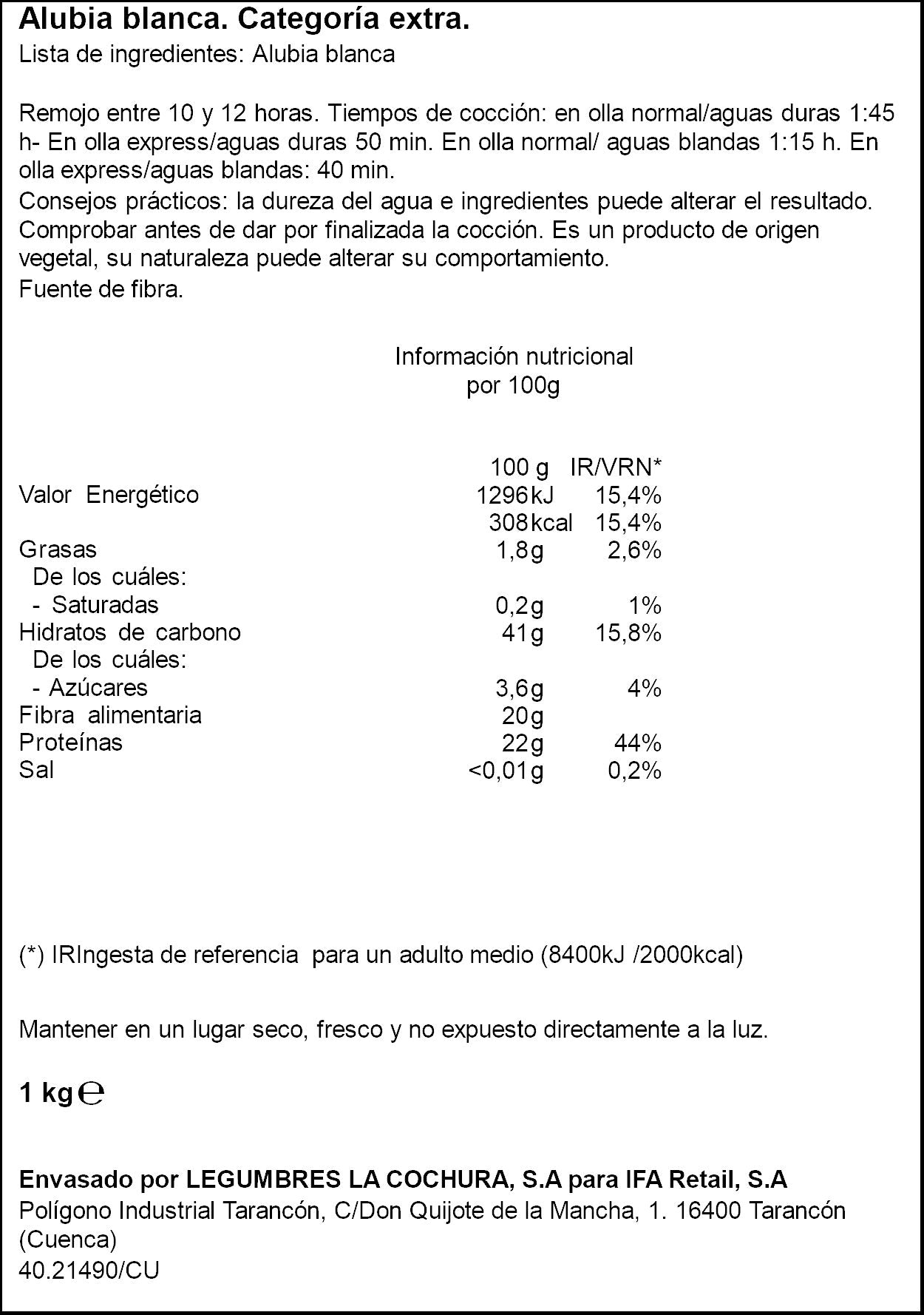 Alubia blanca Ifa eliges 1kg