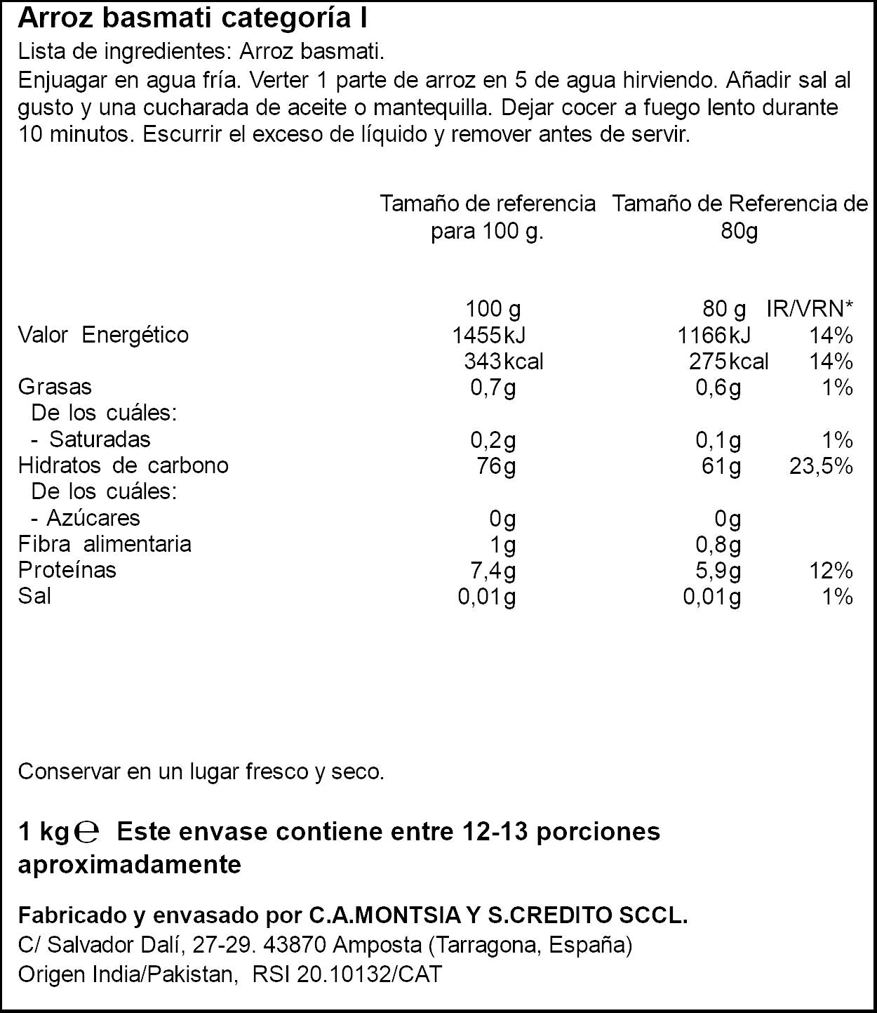 Arroz basmati Ifa eliges 1kg