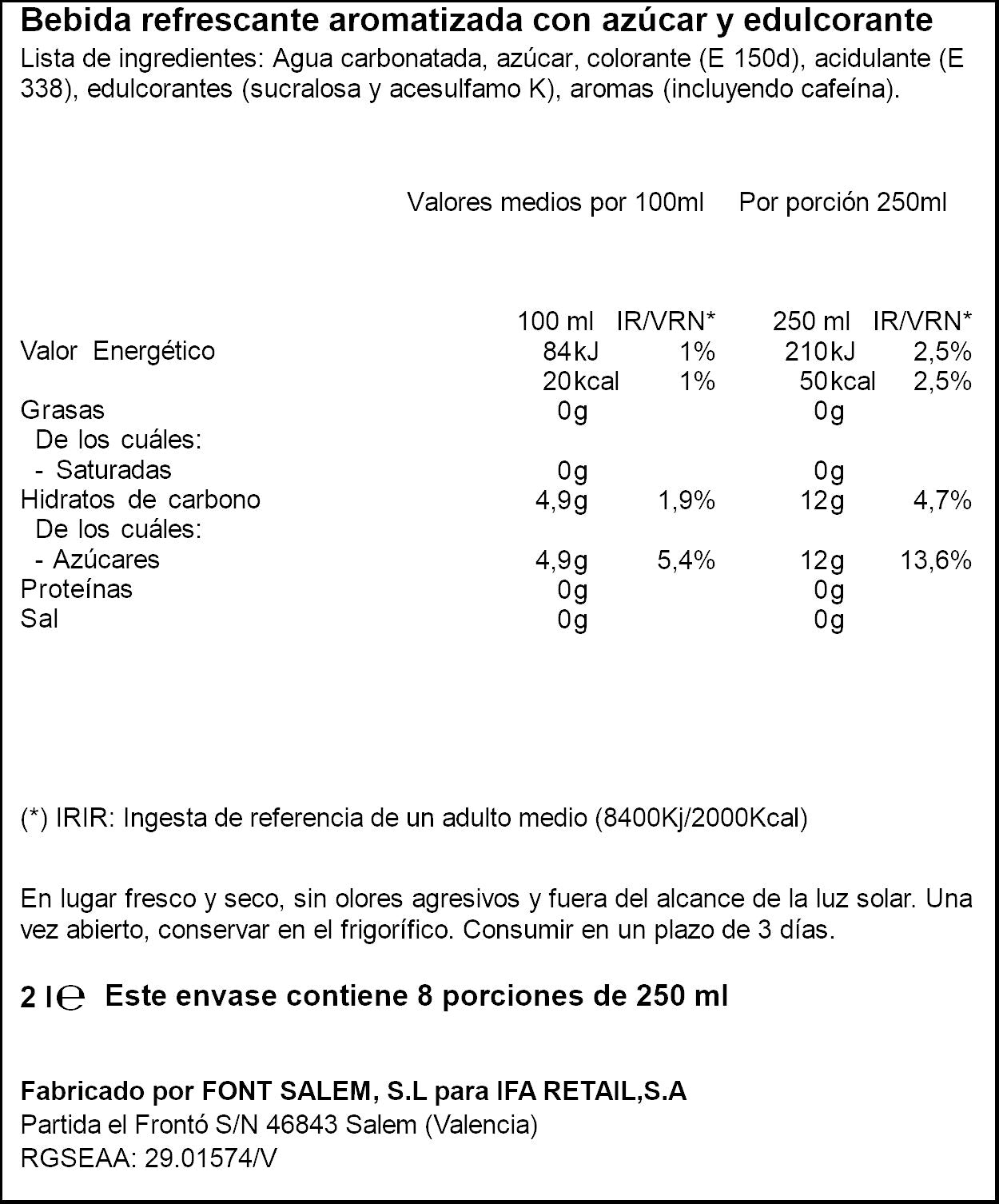 Refresco cola  Ifa eliges 2l