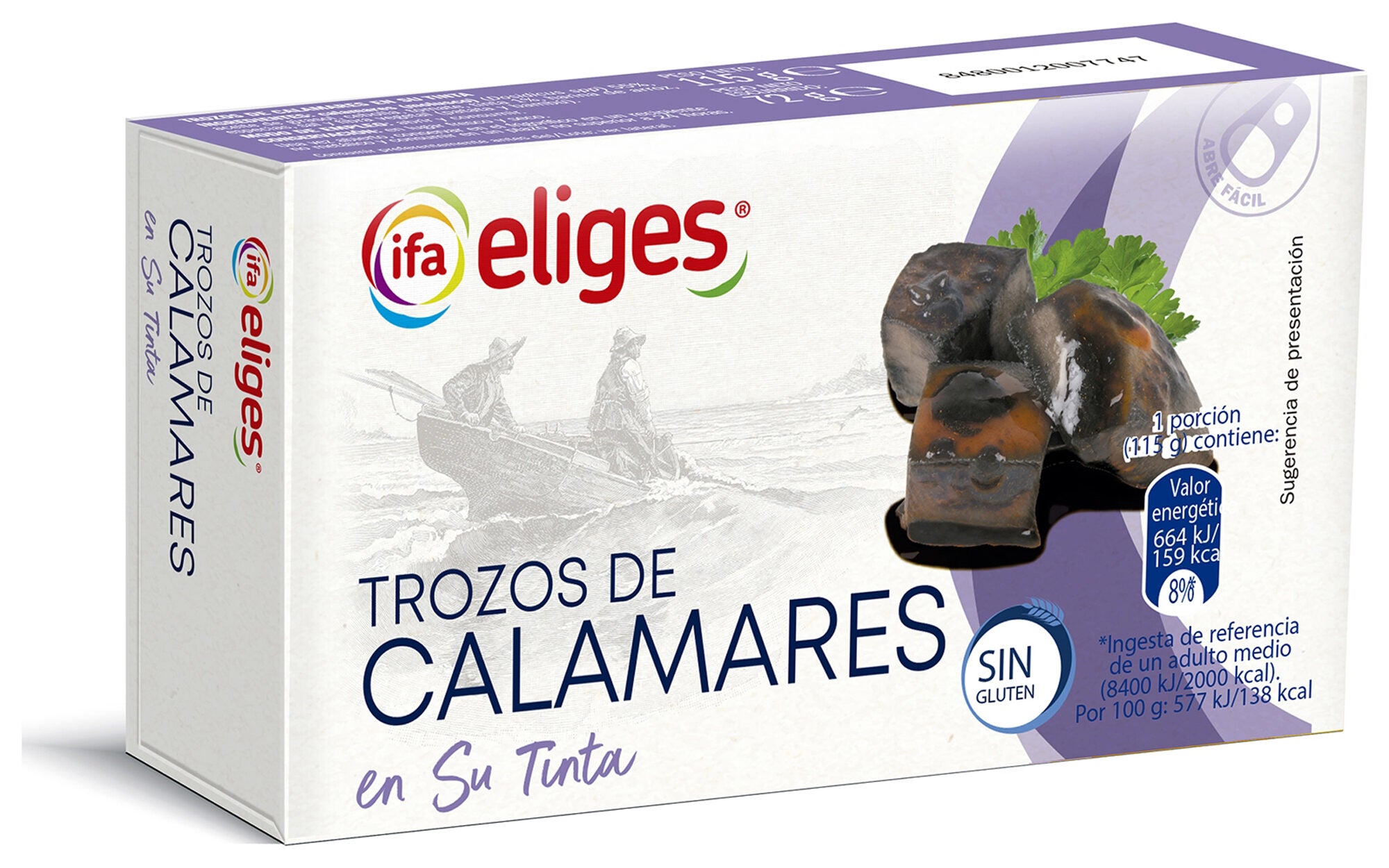 Calamar en su tinta lata Ifa eliges 72g escurr