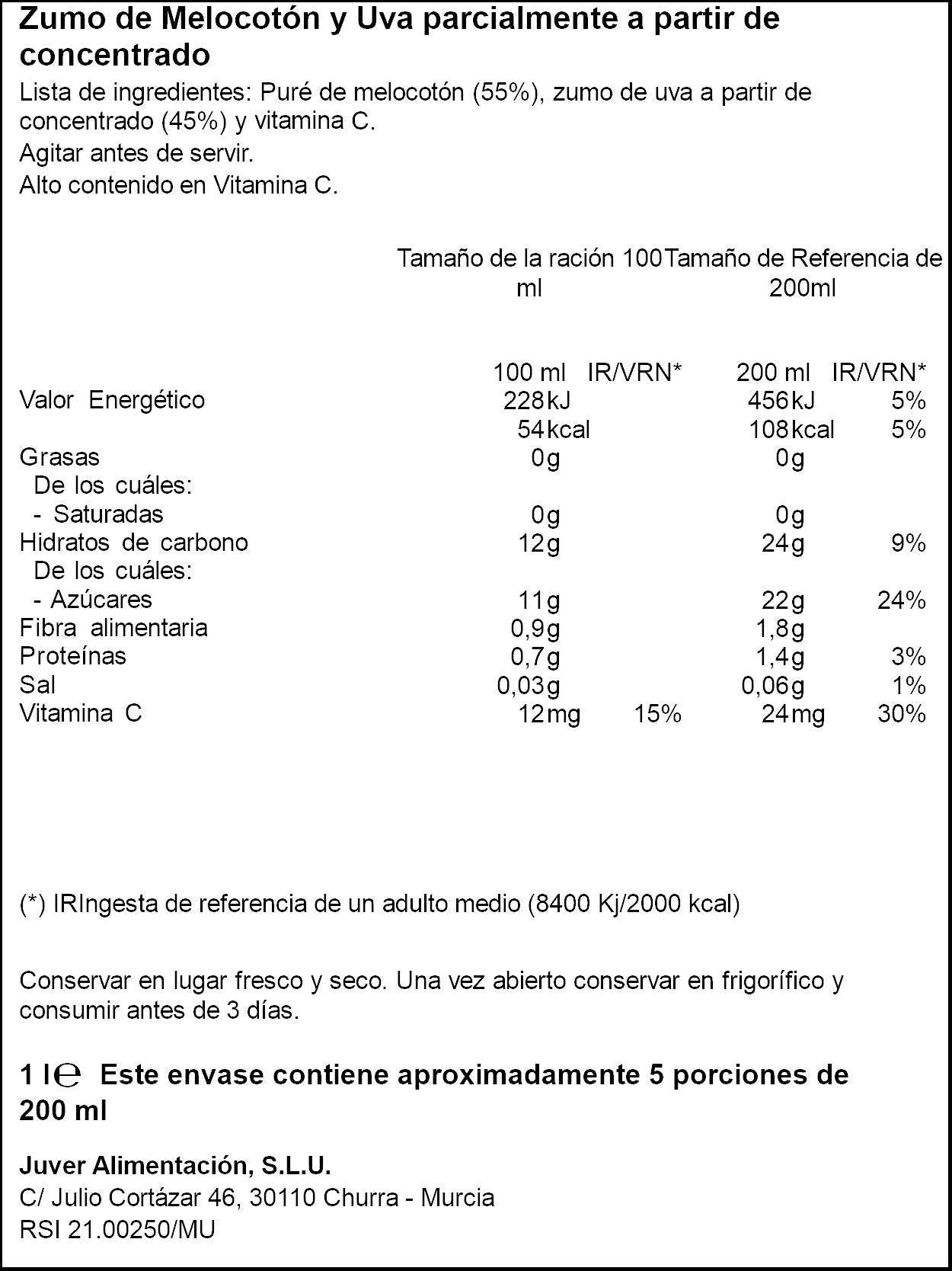 Zumo concentrado melo/uva Ifa eliges 1l