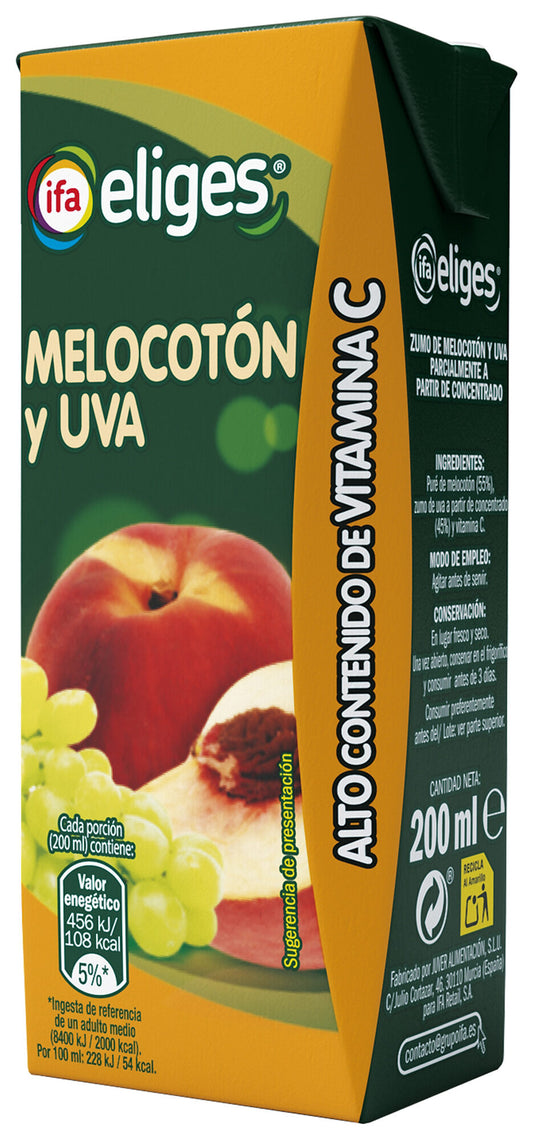 Zumo concentrado melocot/uva Ifa eliges p6 200ml/u La Despensa