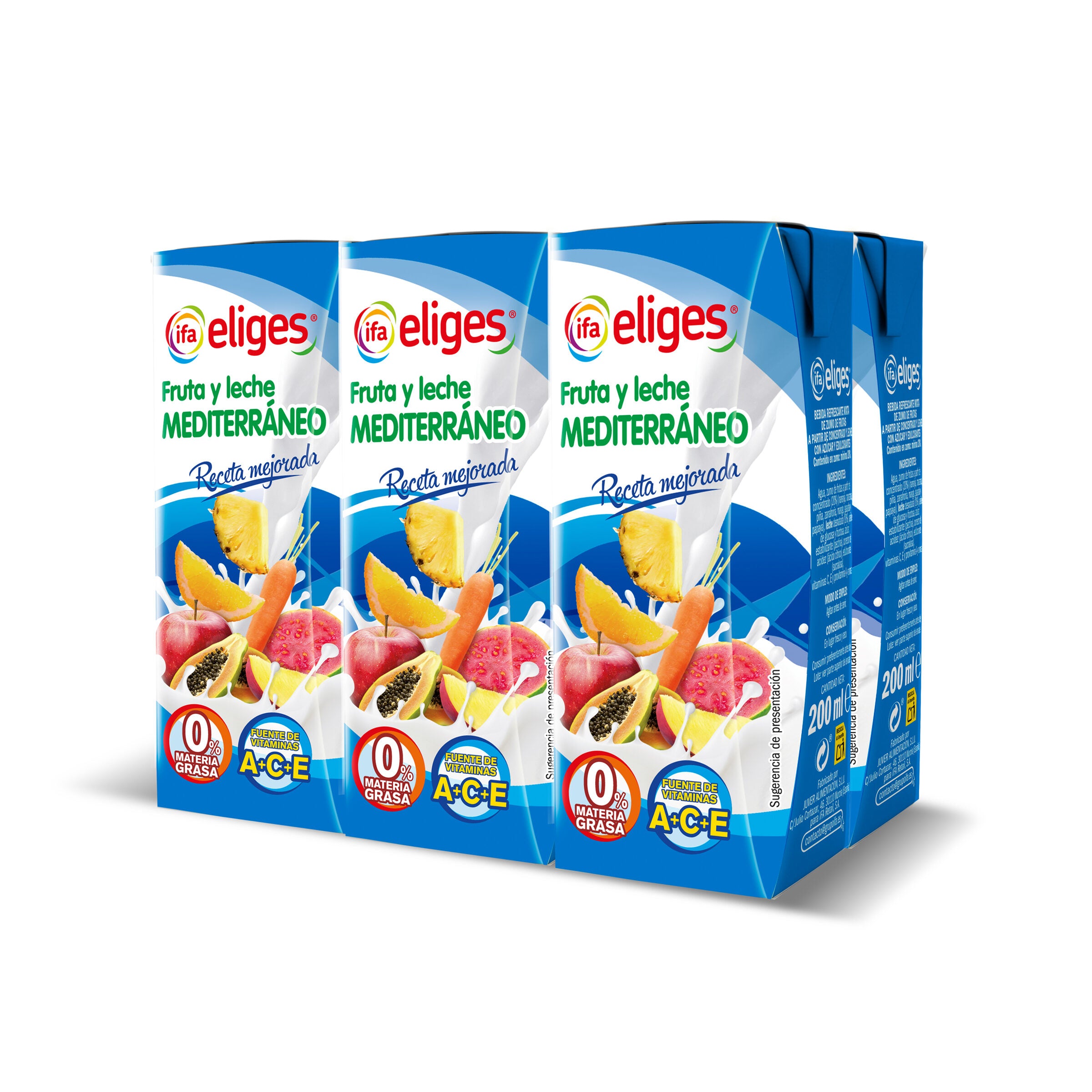 Bebida refresc mixta zumo frut/lech mediterraneo Ifa eliges p6 200ml/u