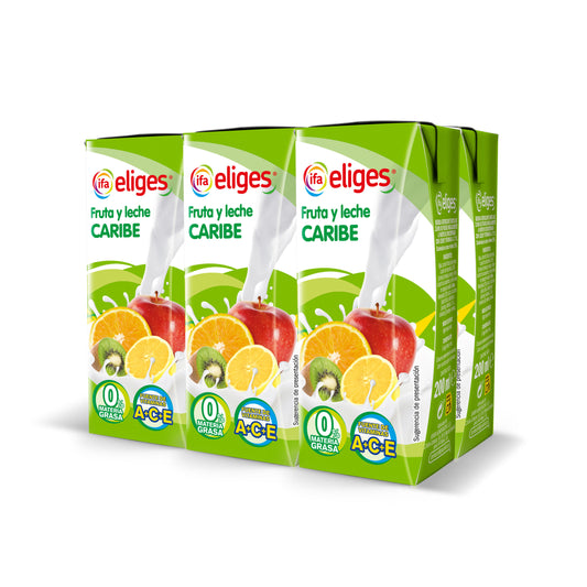 Bebida refresc mixta zumo frut/lech caribe Ifa eliges p6 200ml/u La Despensa