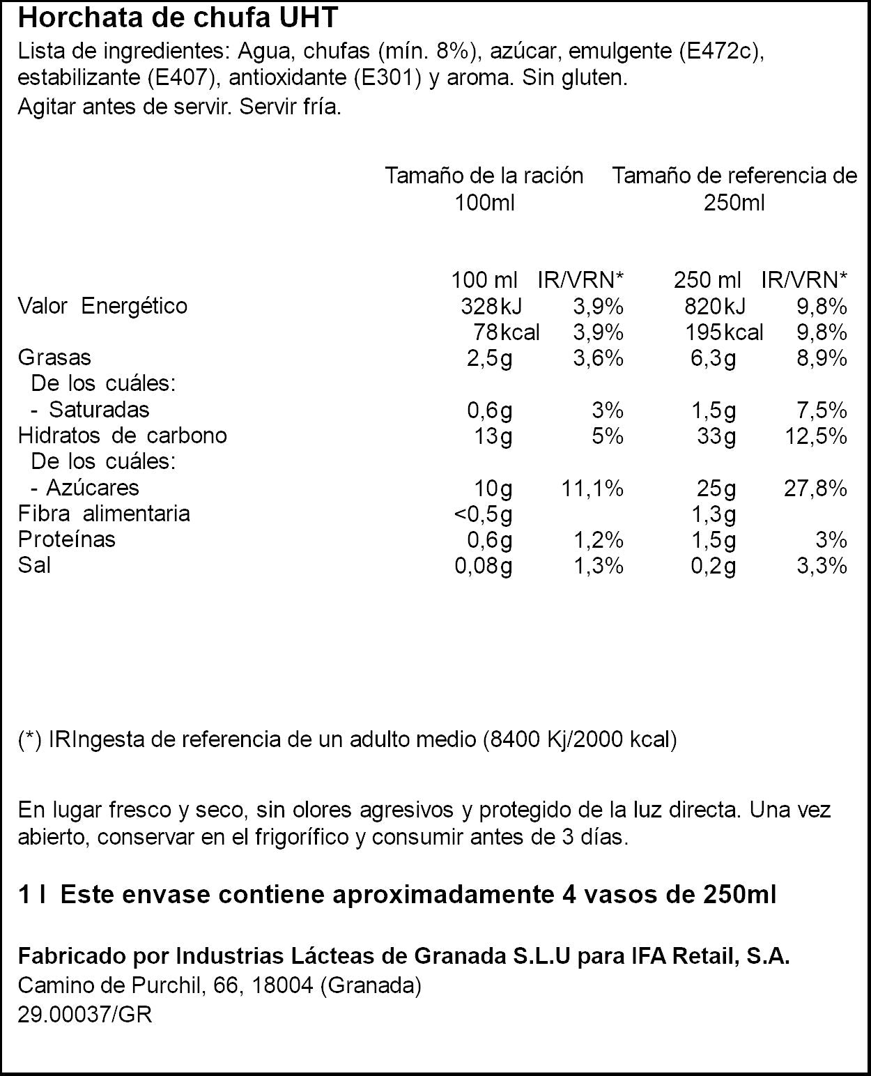 Horchata  Ifa eliges 1l