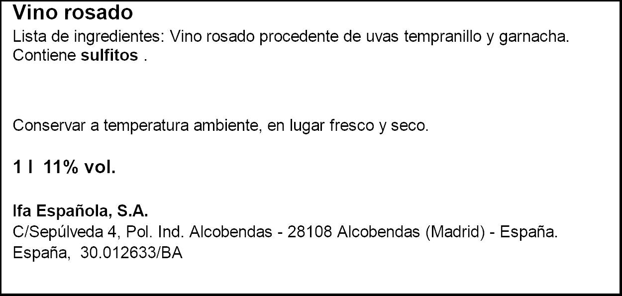 Vino rosado mesa brik Gran duque  1l