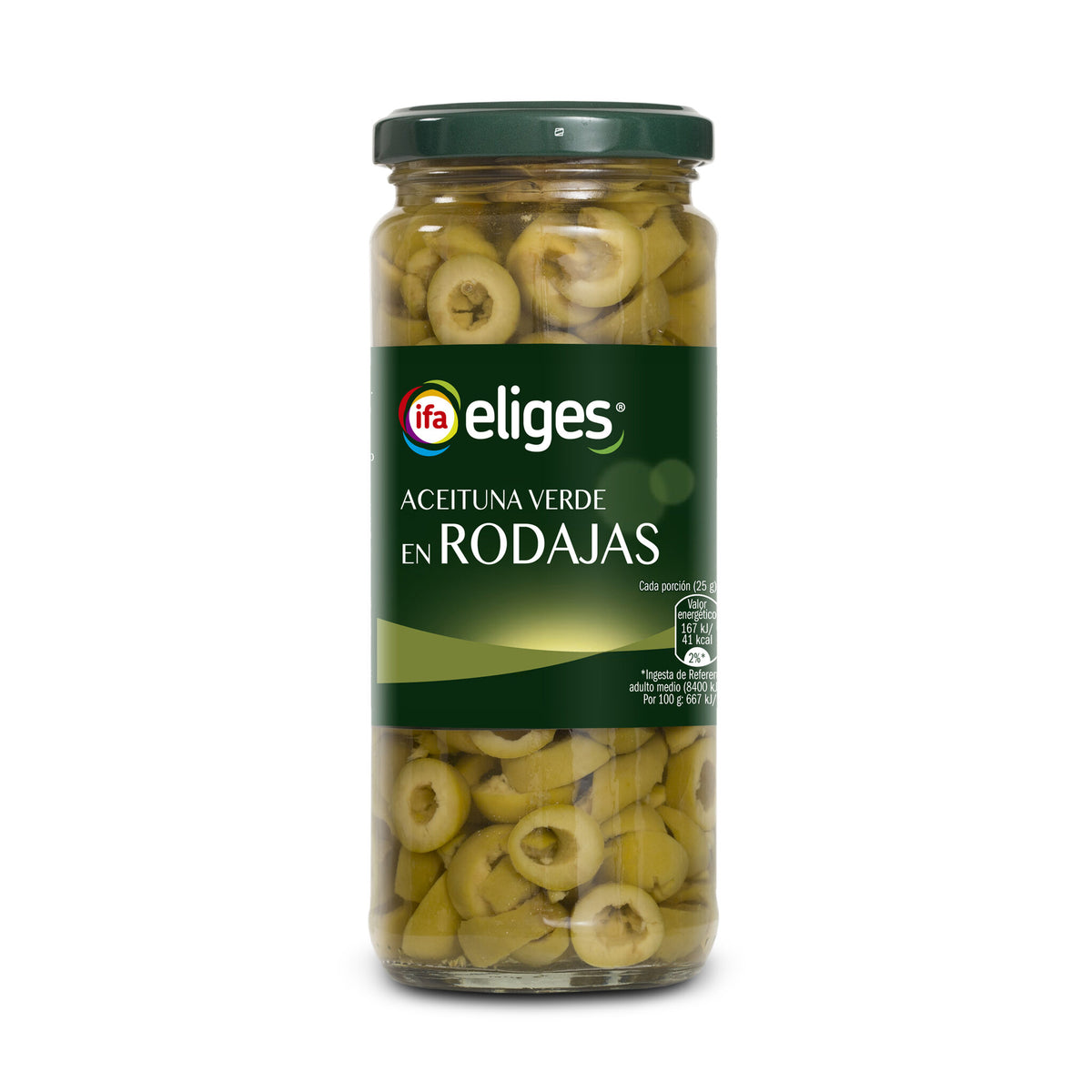Aceituna manzanilla rodaja frasco Ifa eliges 130g escurr