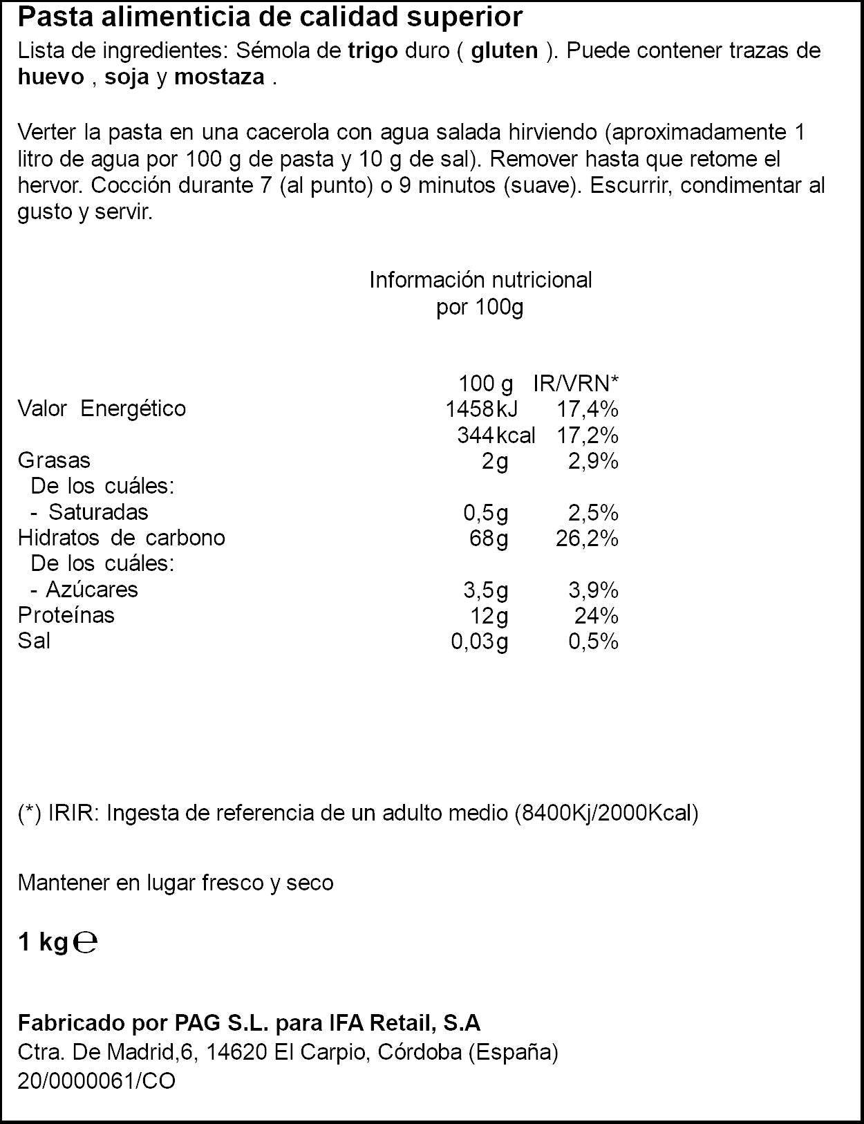 Macarrón  Ifa eliges 1kg