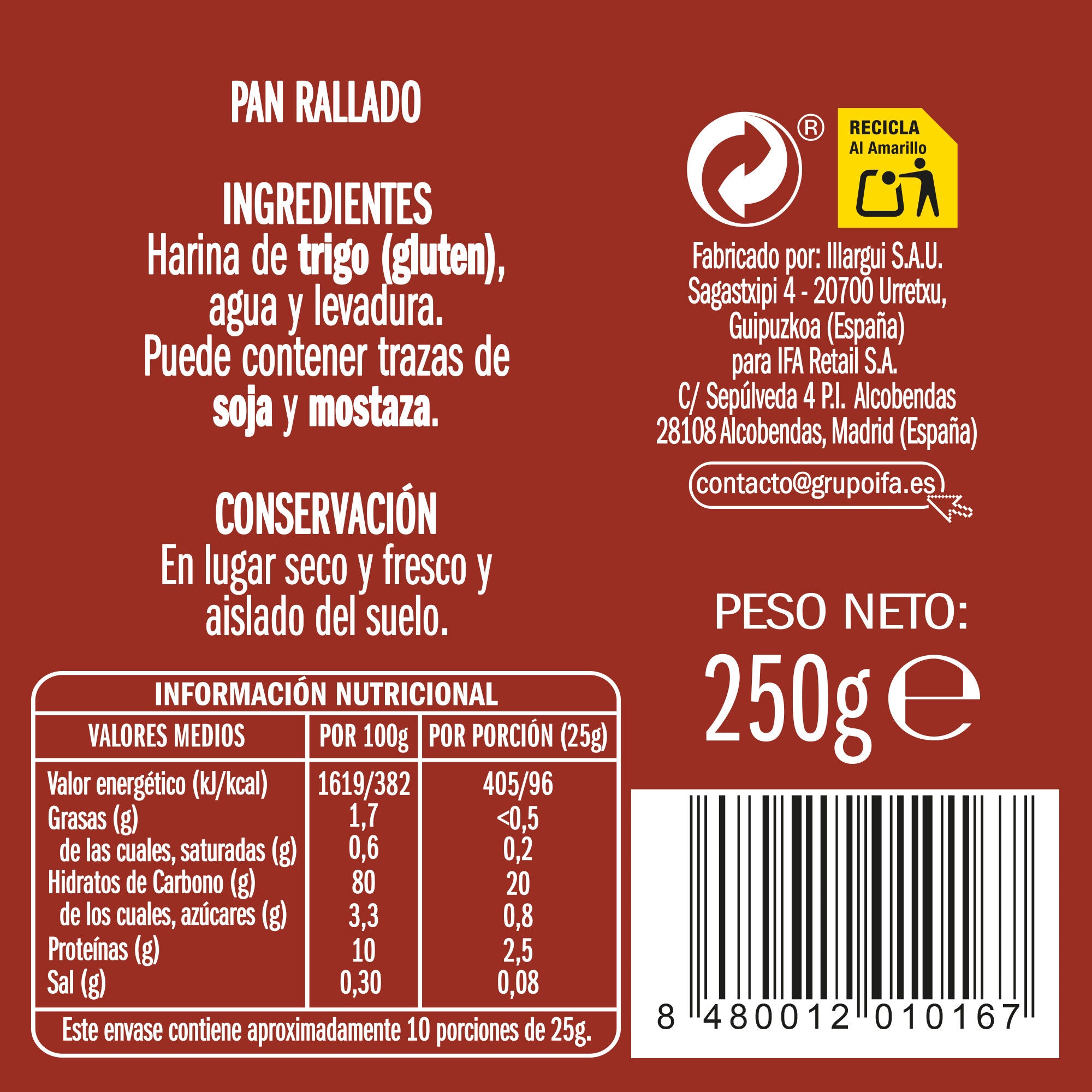 Pan rallado normal Ifa eliges 250g