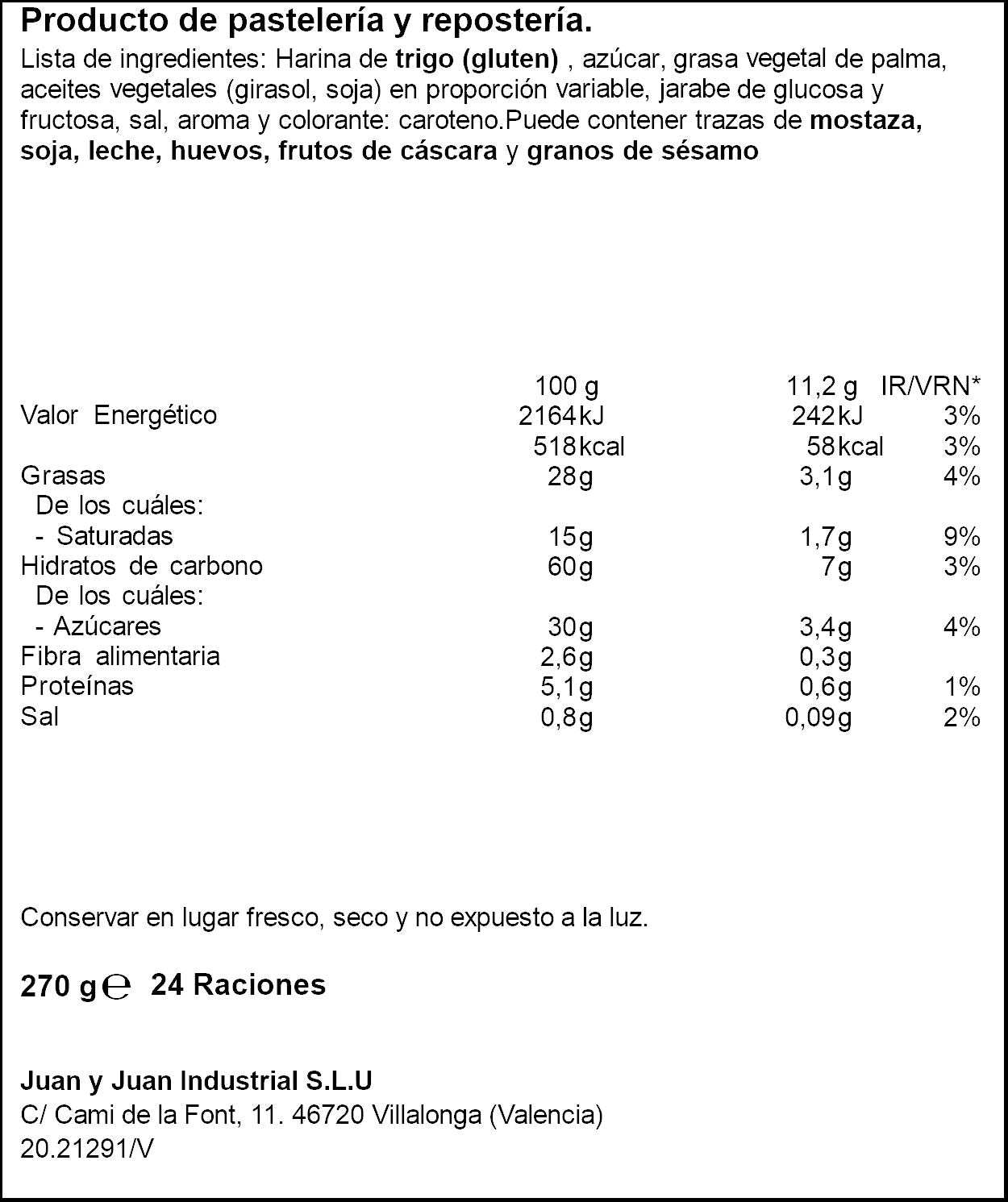 Palmerita bandeja Ifa eliges 270g