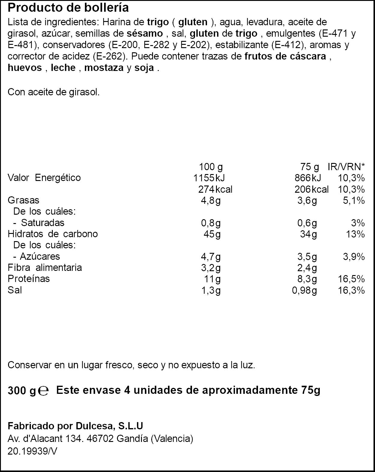 Pan hamburguesa maxi Ifa eliges p4 300g