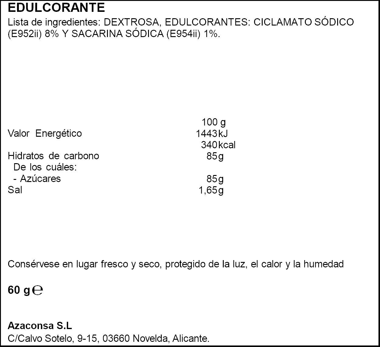 Edulcorante sobres Ifa eliges p60 1g/u