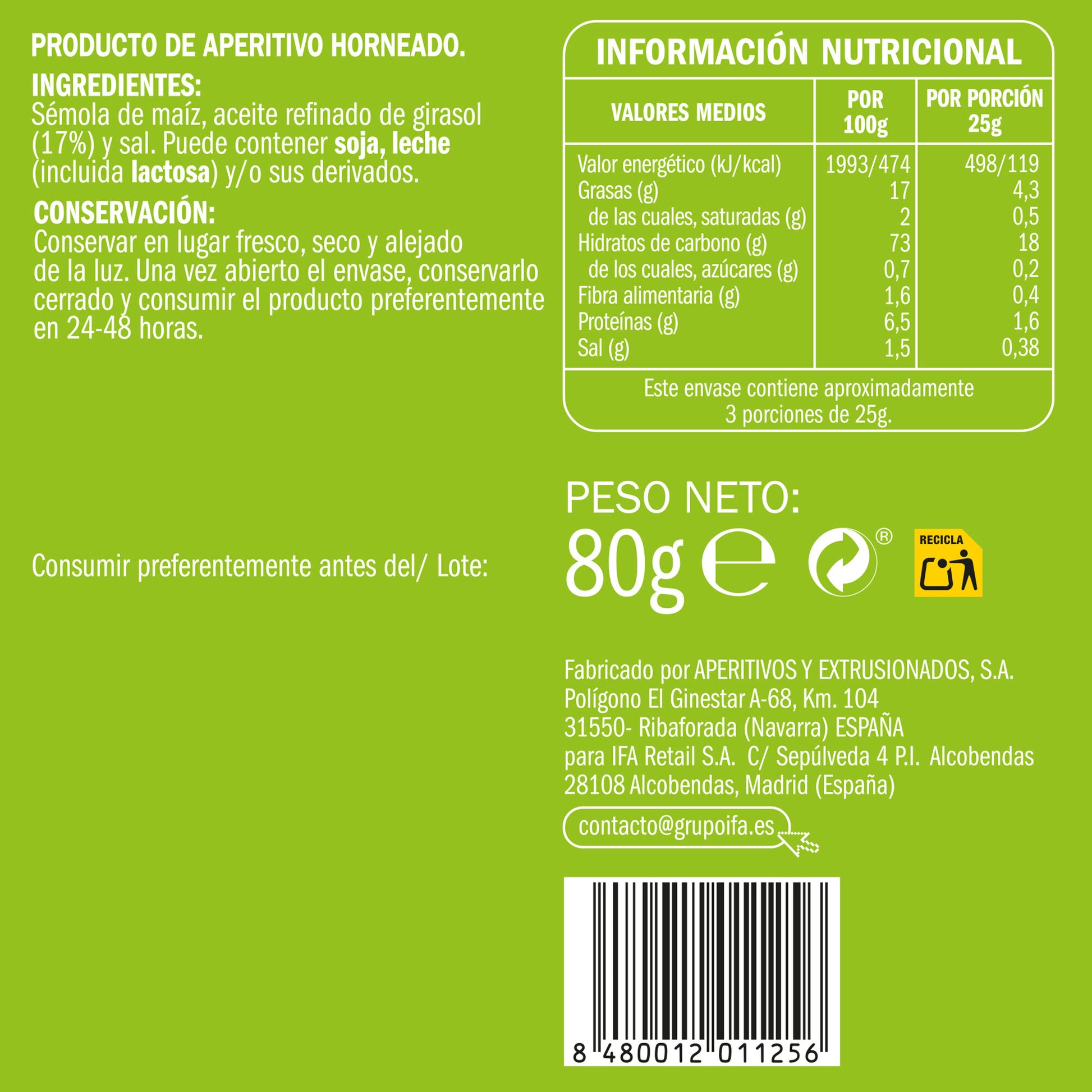 Snack de gusanitos  Ifa eliges 80g