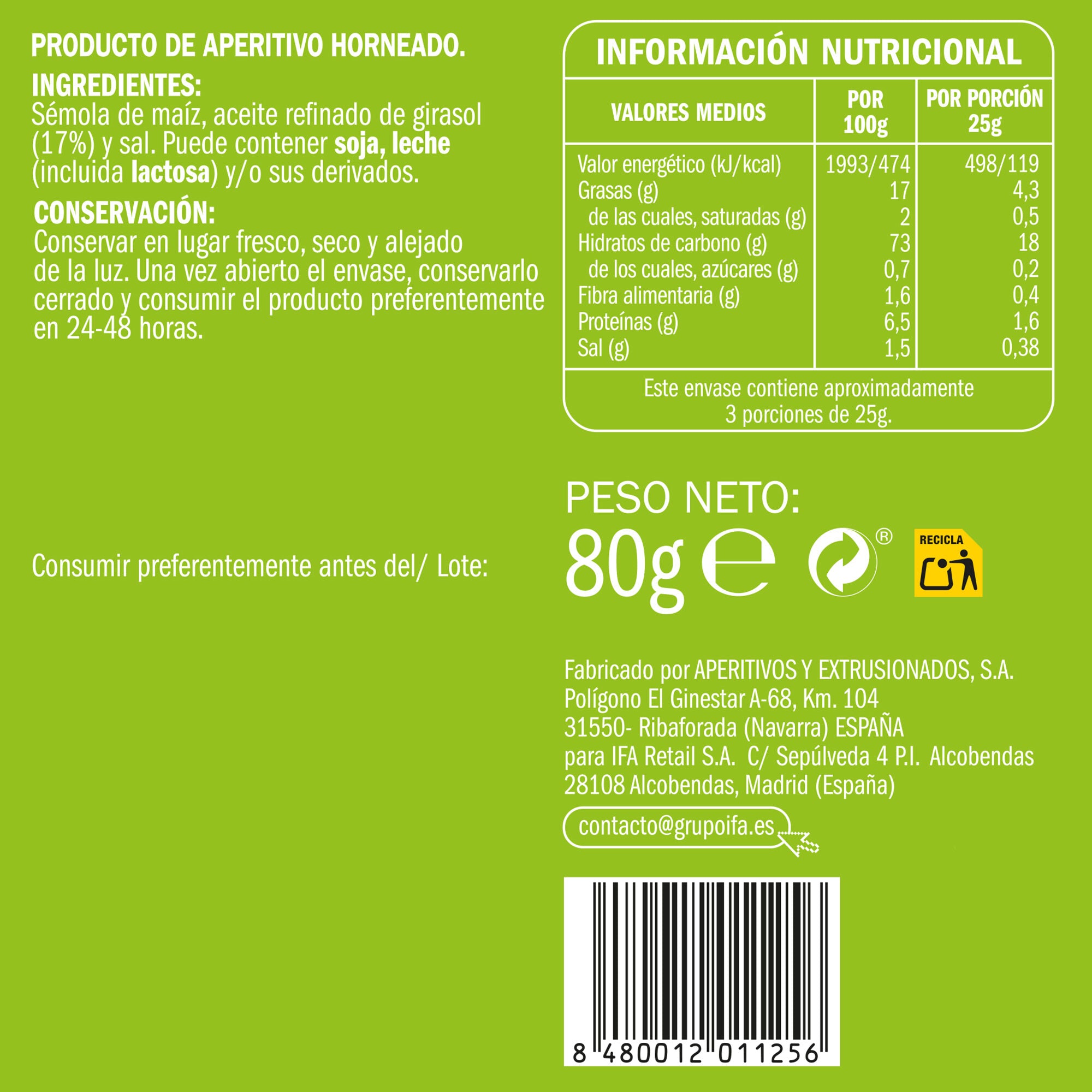 Snack de gusanitos  Ifa eliges 80g
