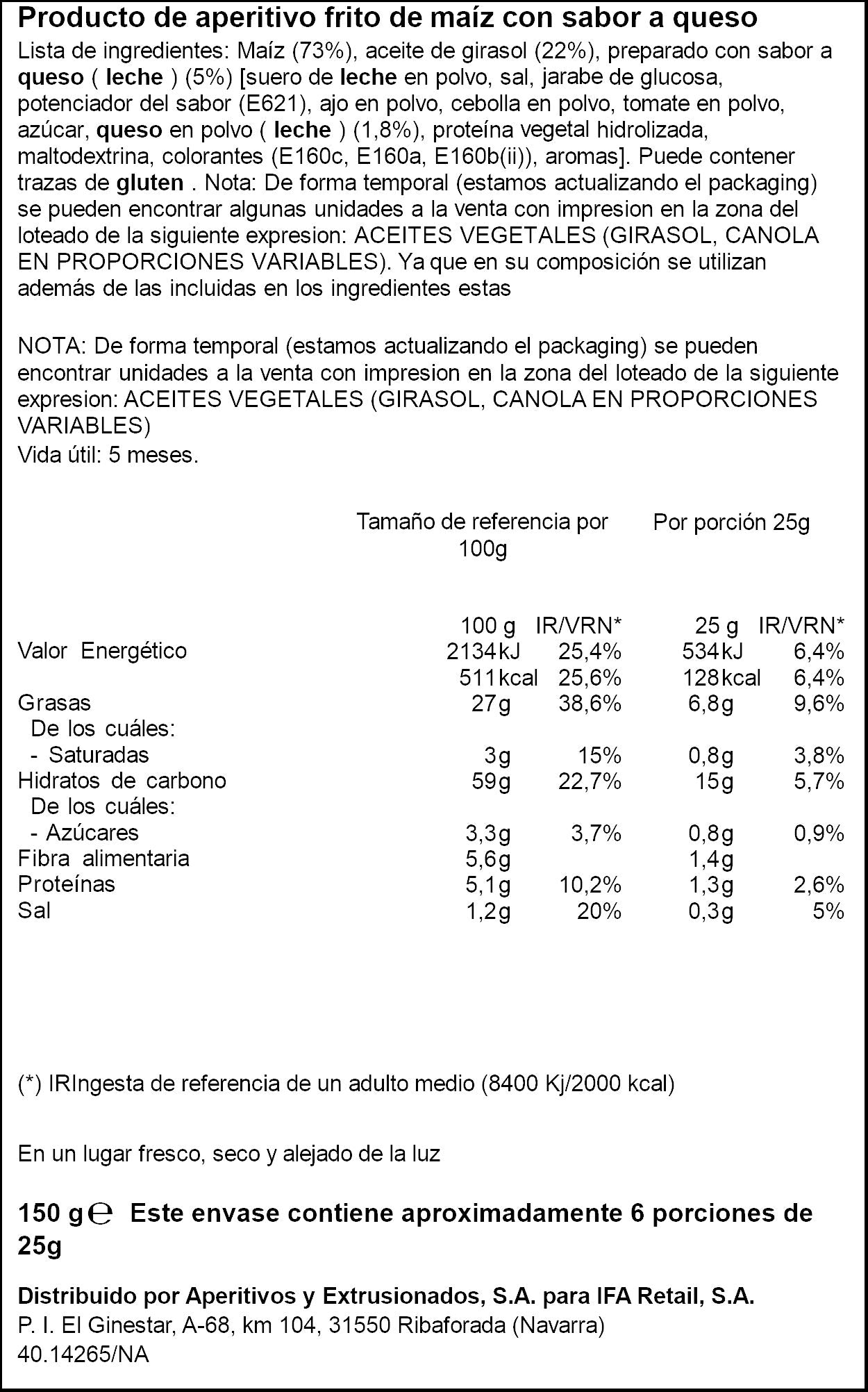 Nachos tex-mex Ifa eliges 150g