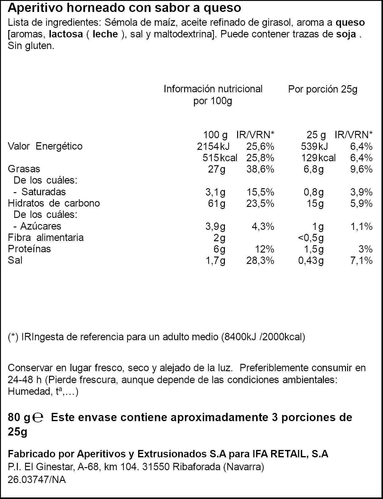 Snack bolas queso Ifa eliges 100g