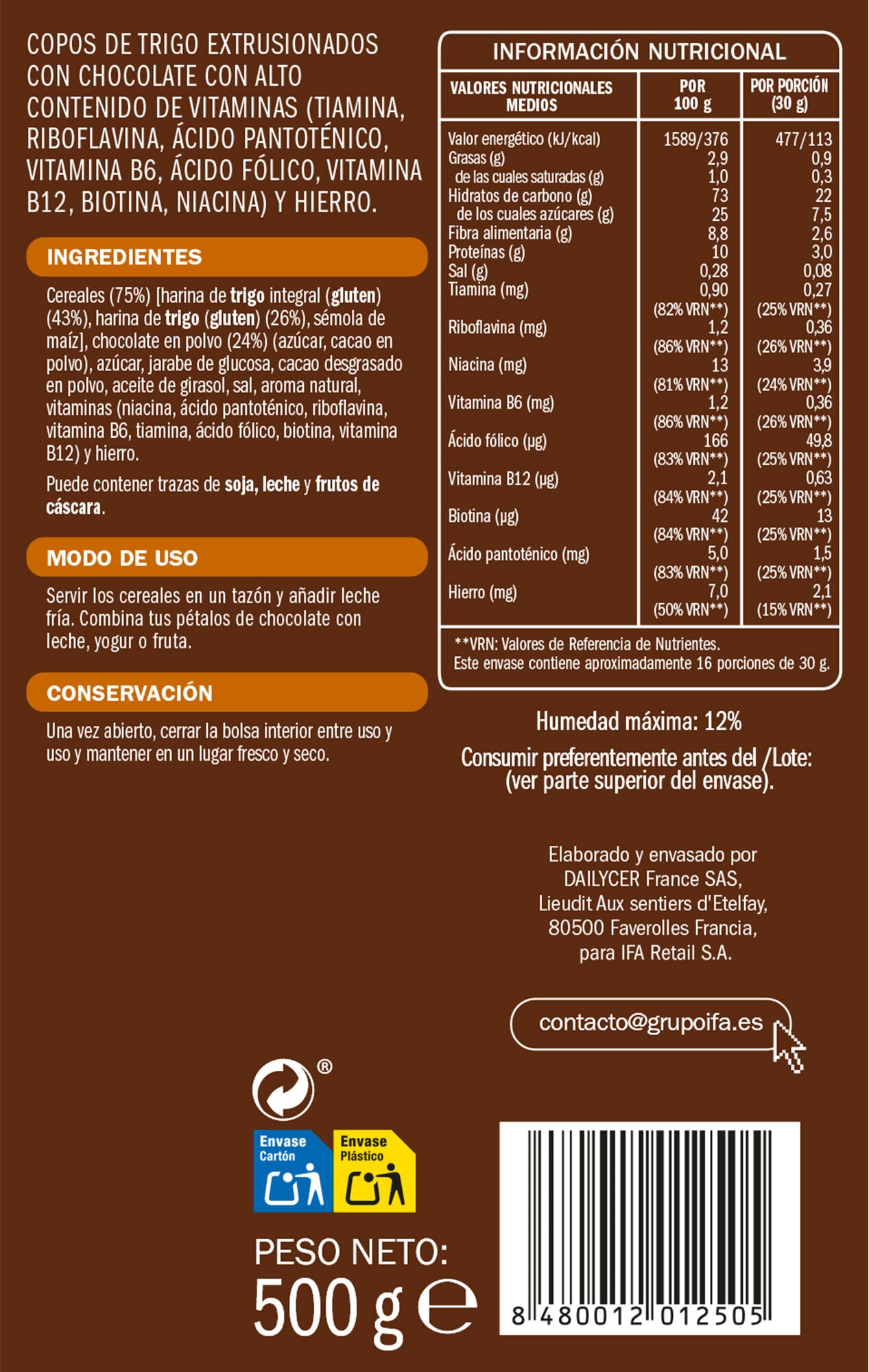Cereal pétalo chocolate Ifa eliges 500g