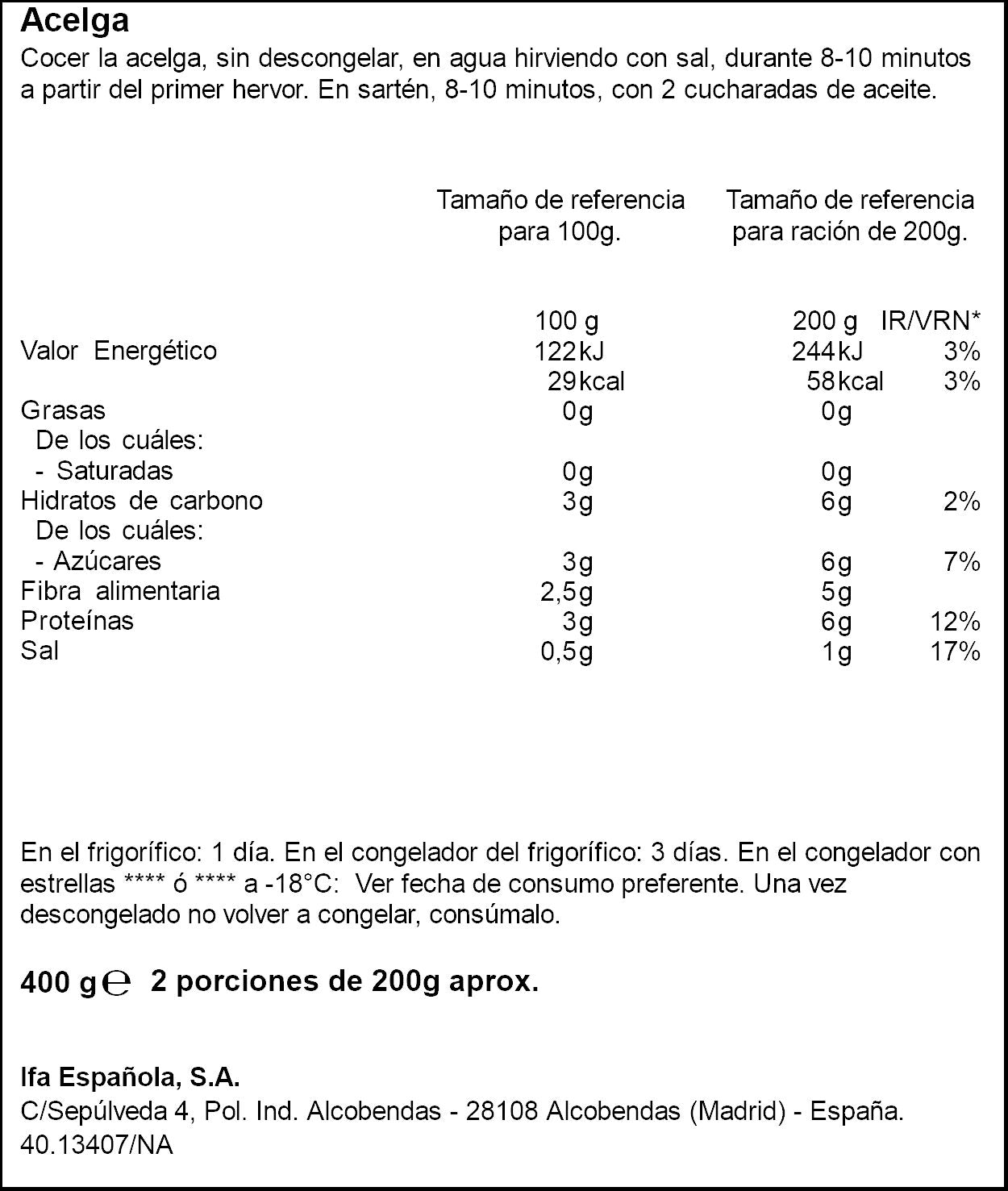 Acelga  Ifa eliges 400g