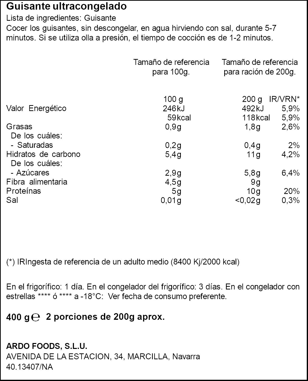 Guisante fino Ifa eliges 400g