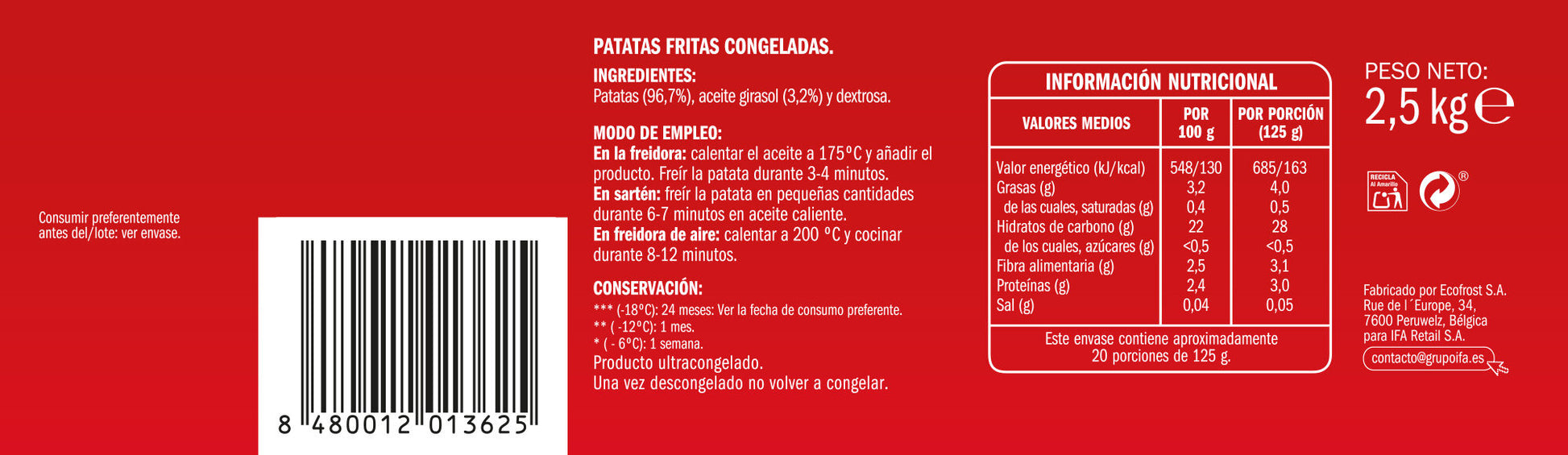 Patatas 9/9 Ifa eliges 2.5kg