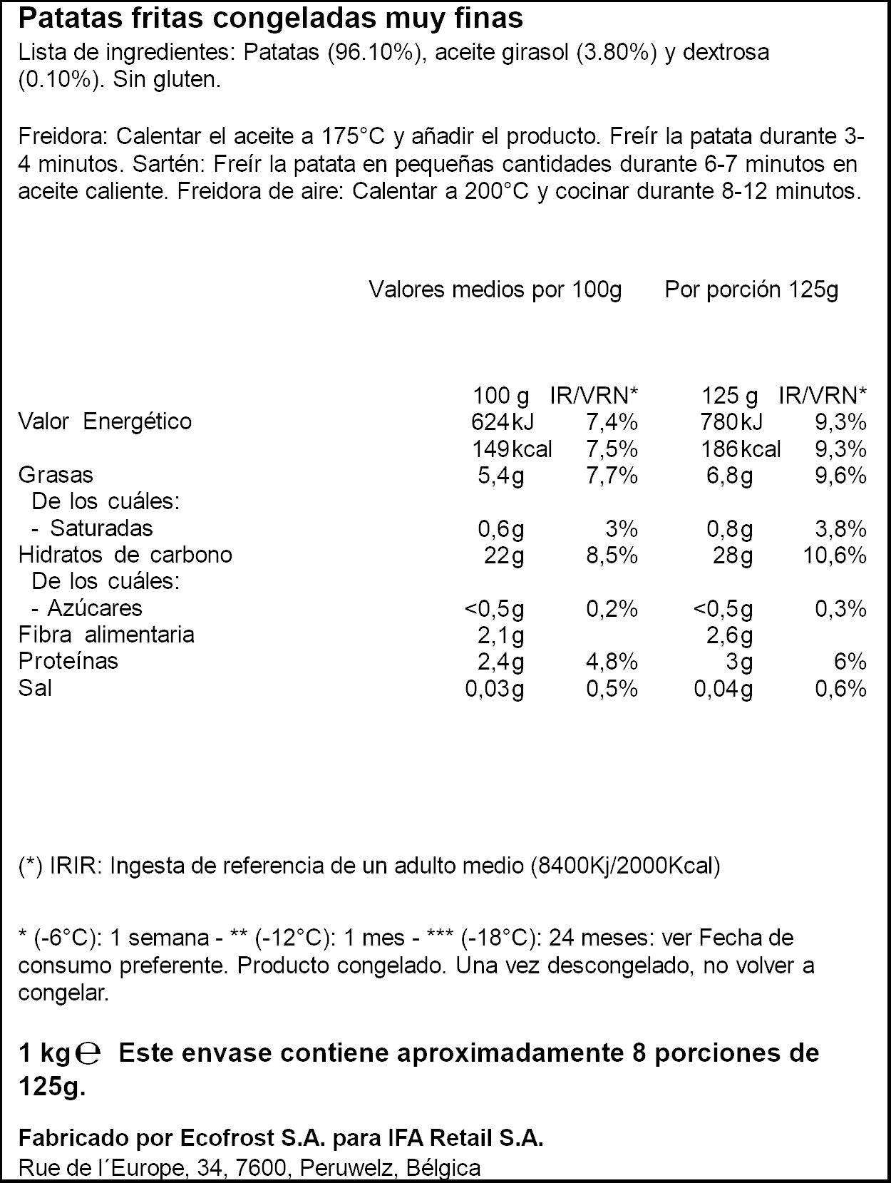 Patatas muy fina Ifa eliges 1k
