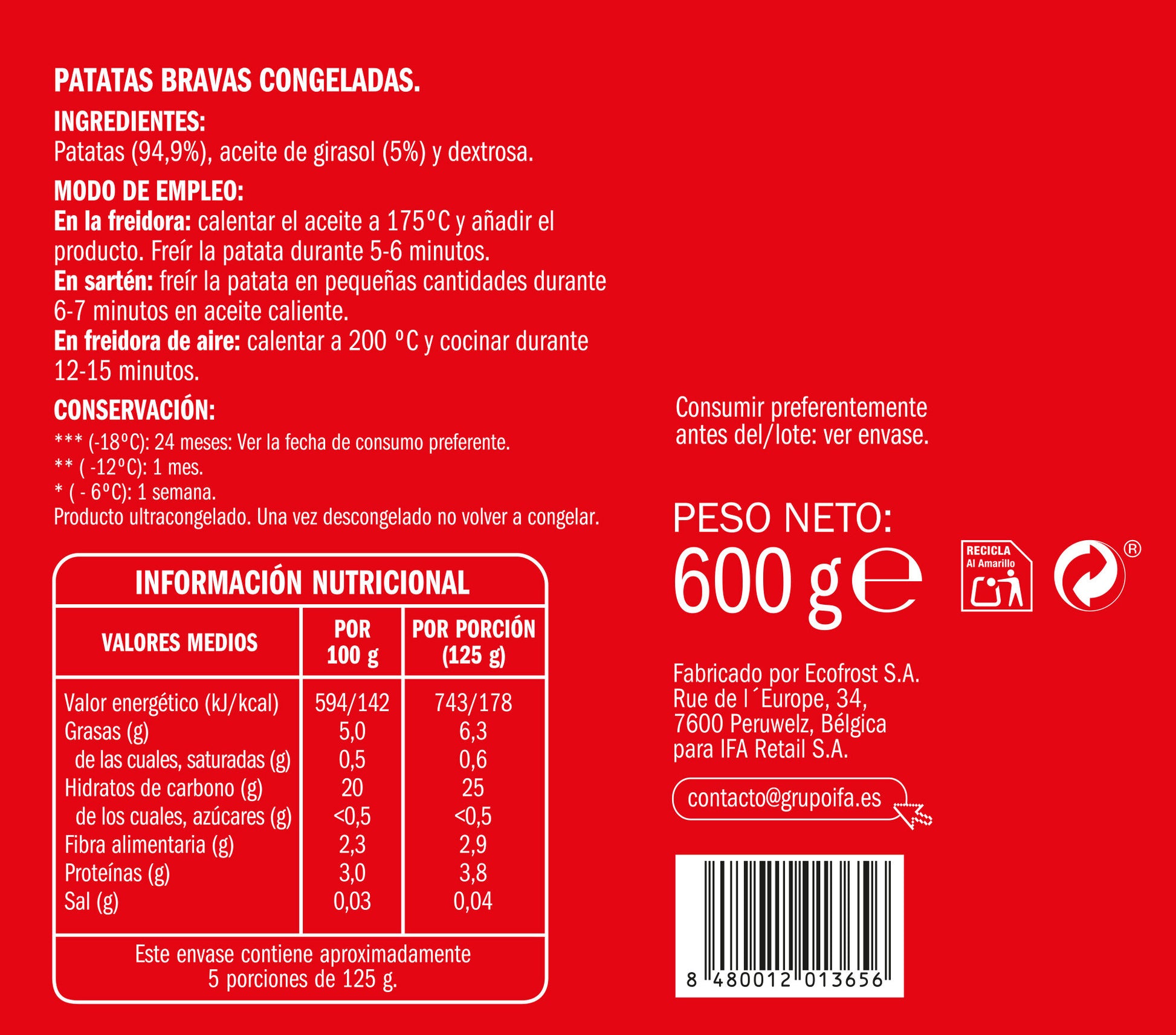 Patatas brava Ifa eliges 600g