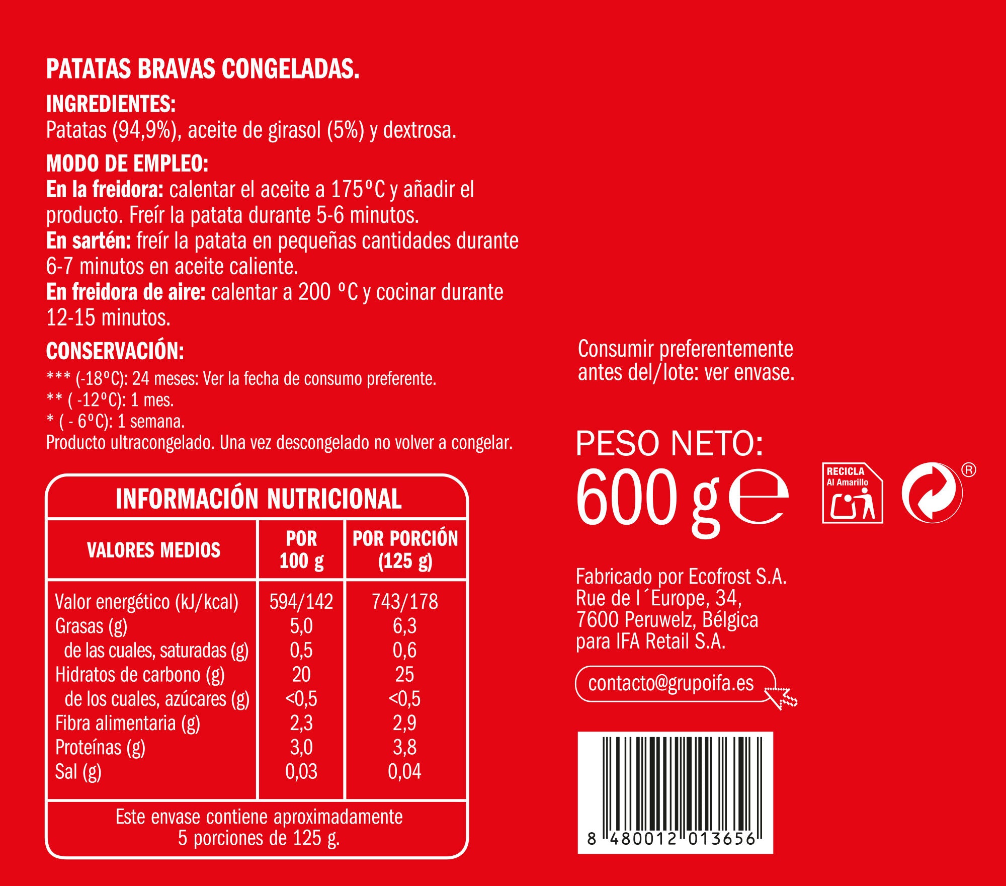 Patatas brava Ifa eliges 600g