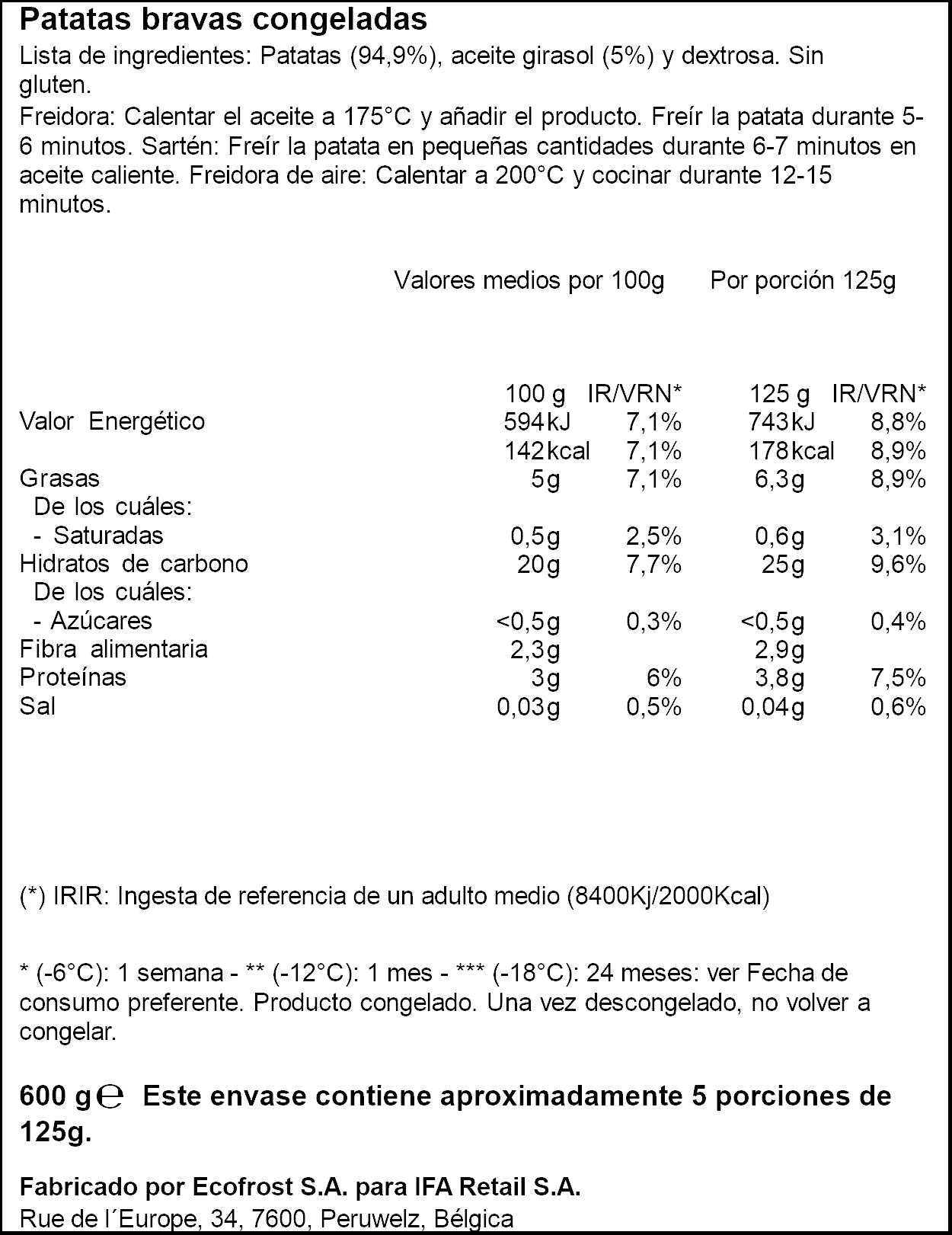 Patatas brava Ifa eliges 600g