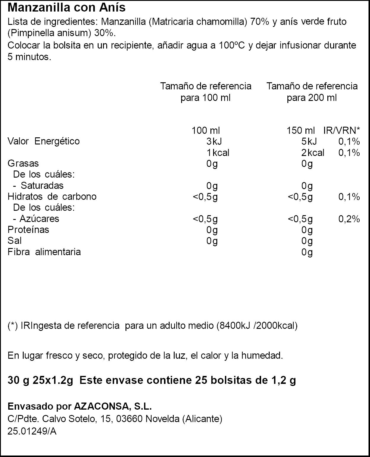 Manzanilla c/anís Ifa eliges p24