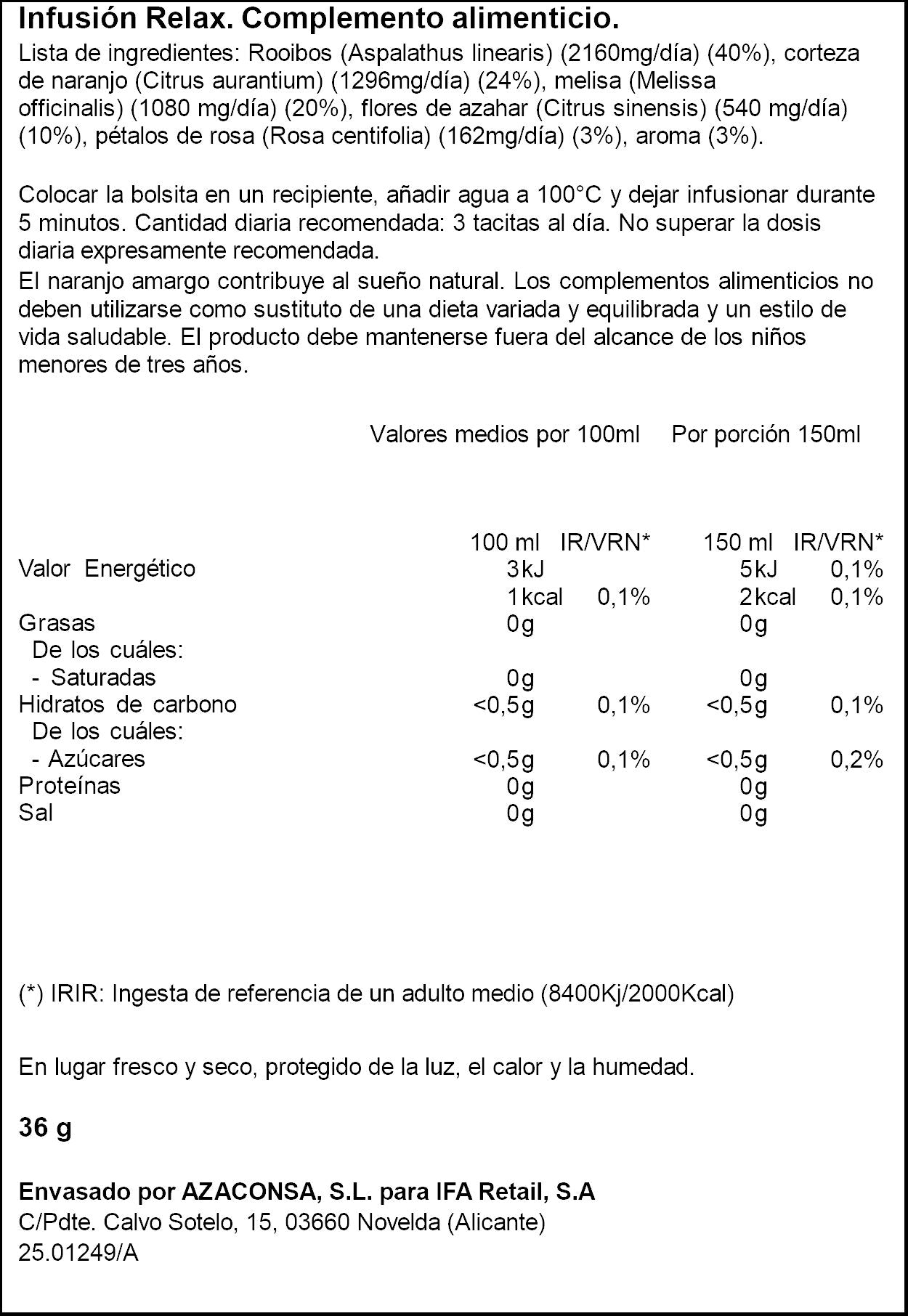 Infusión relajante  Ifa eliges p20