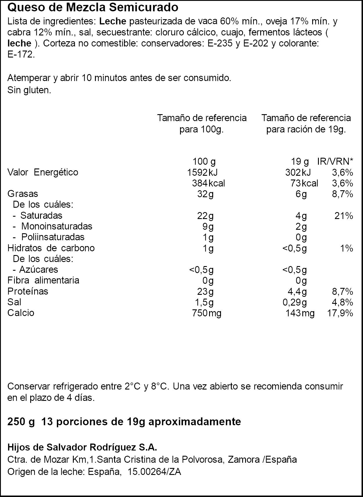 Queso semicurado mezcla cuña Ifa eliges 250g