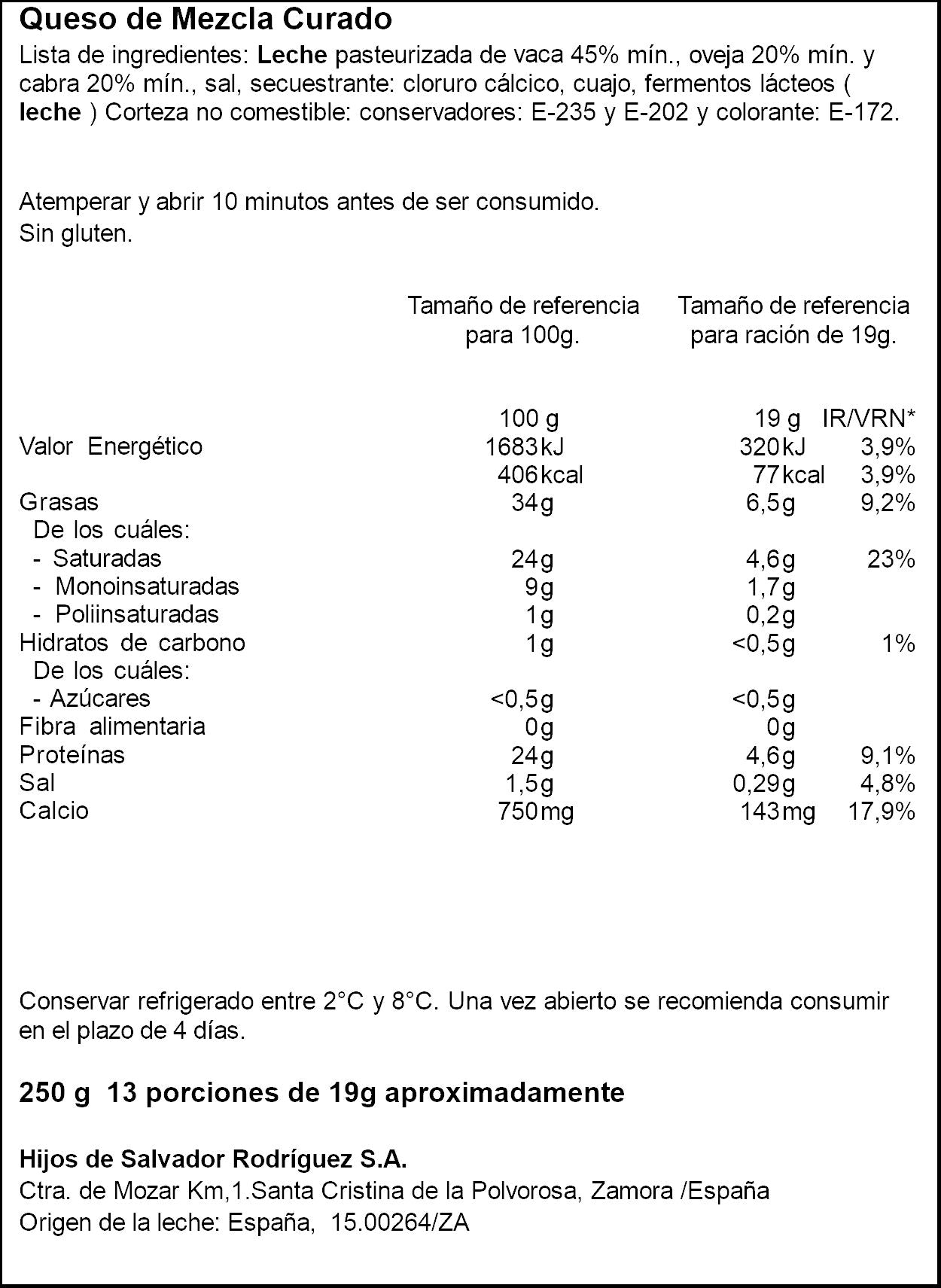 Queso curado mezcla cuña Ifa eliges 250g