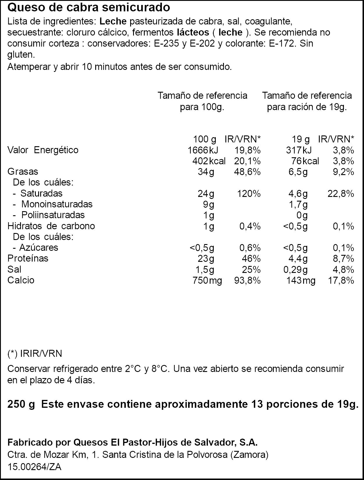 Queso semicurado cabra cuña Ifa eliges 250g