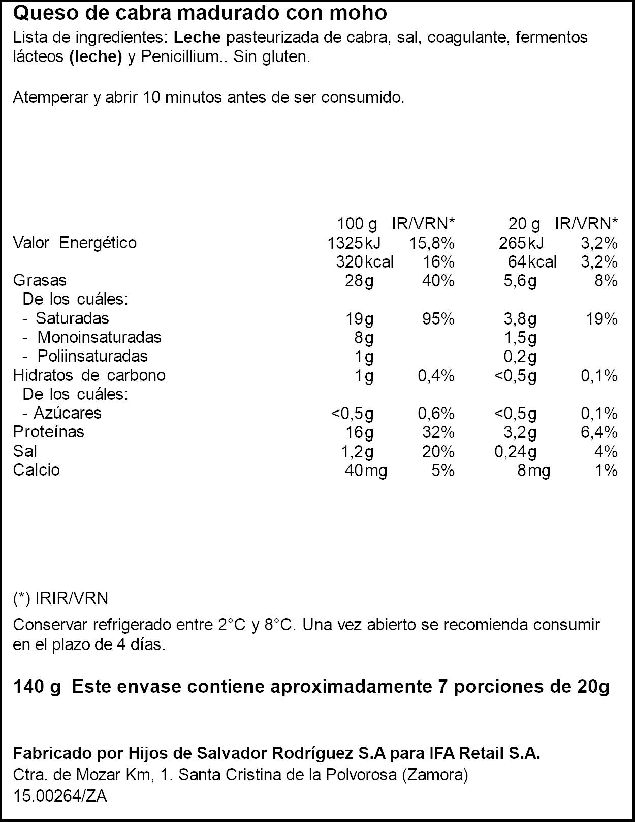 Queso cabra rulo Ifa eliges 140g