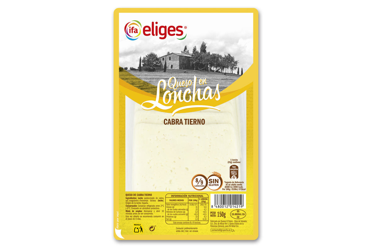 Queso cabra tierno lonchas Ifa eliges 150g