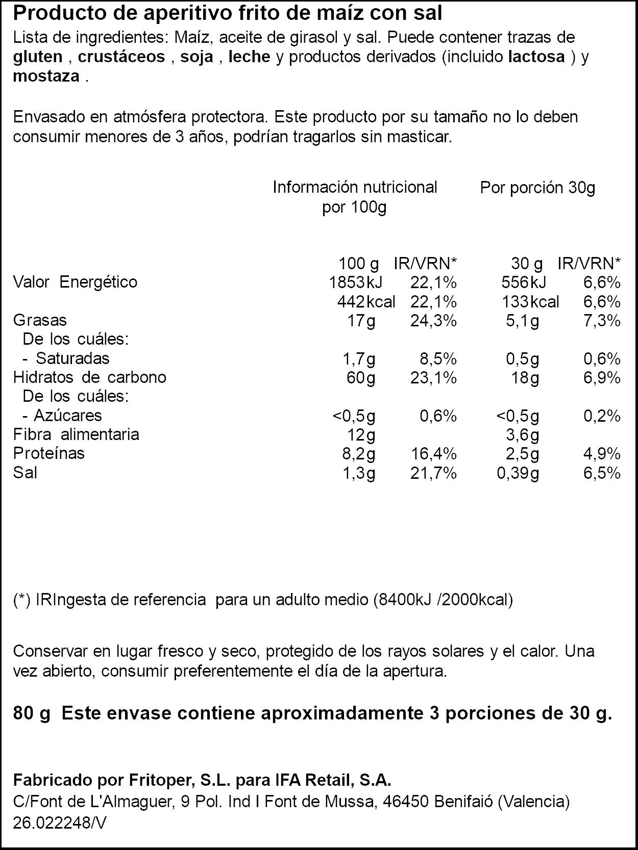 Palomitas clásica Ifa eliges 80g