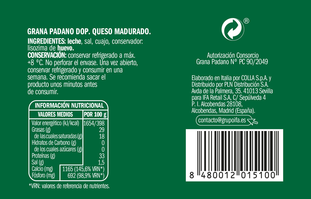 Queso grana padano taco Ifa eliges 200g