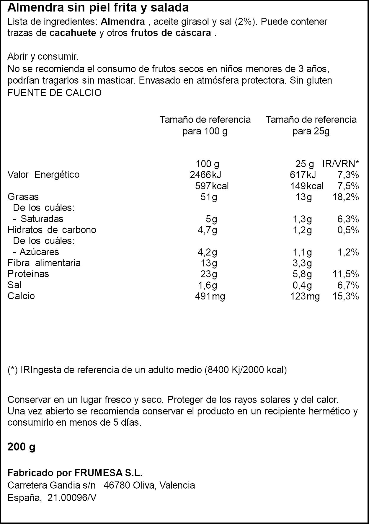 Almendra repalada frita sal Ifa eliges 200g