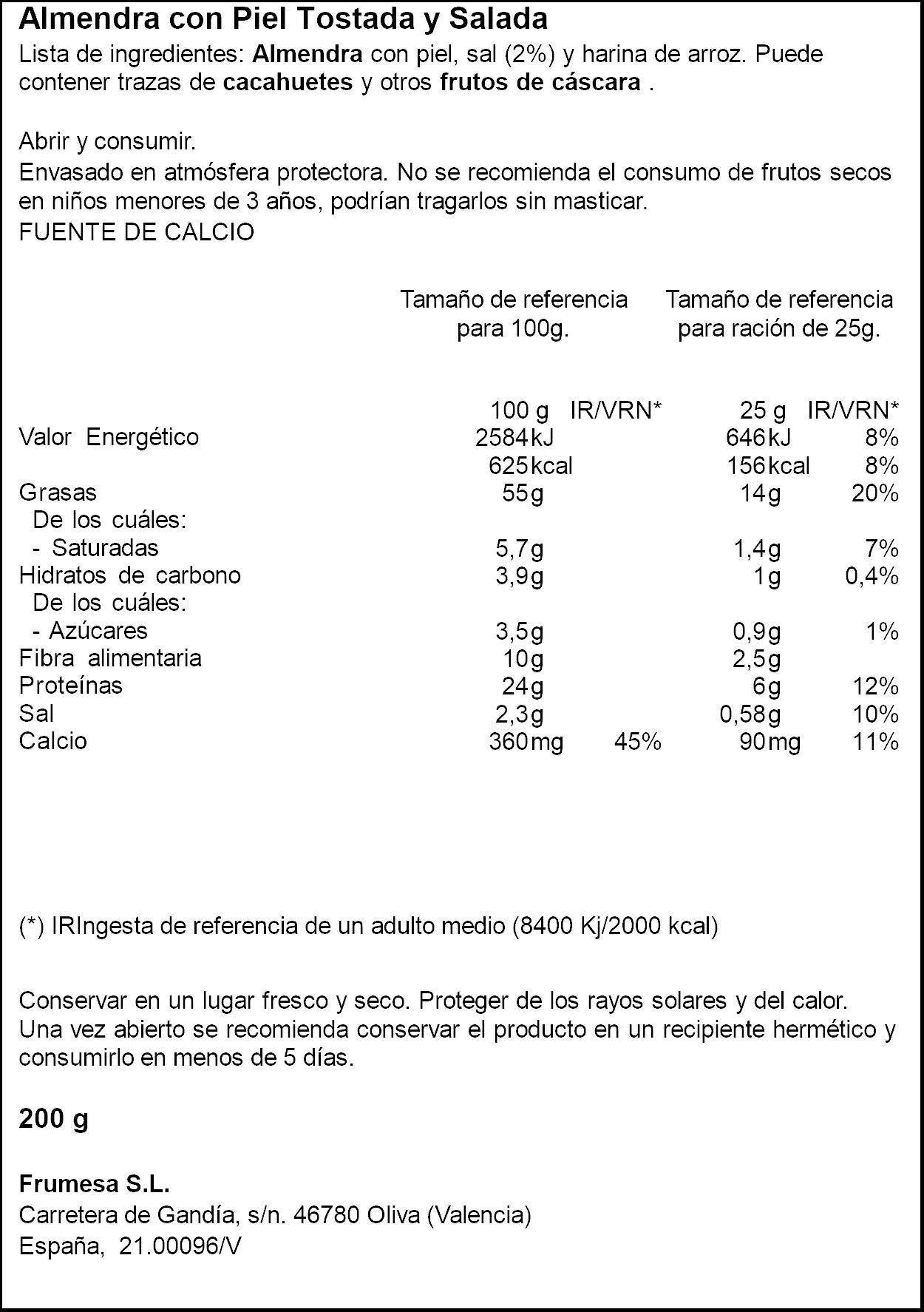Almendra larga tostada Ifa eliges 200g