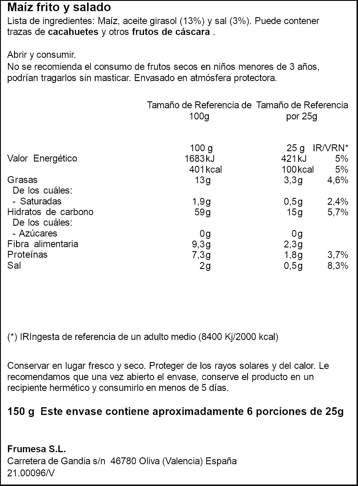 Maiz frito tierno Ifa eliges 150g